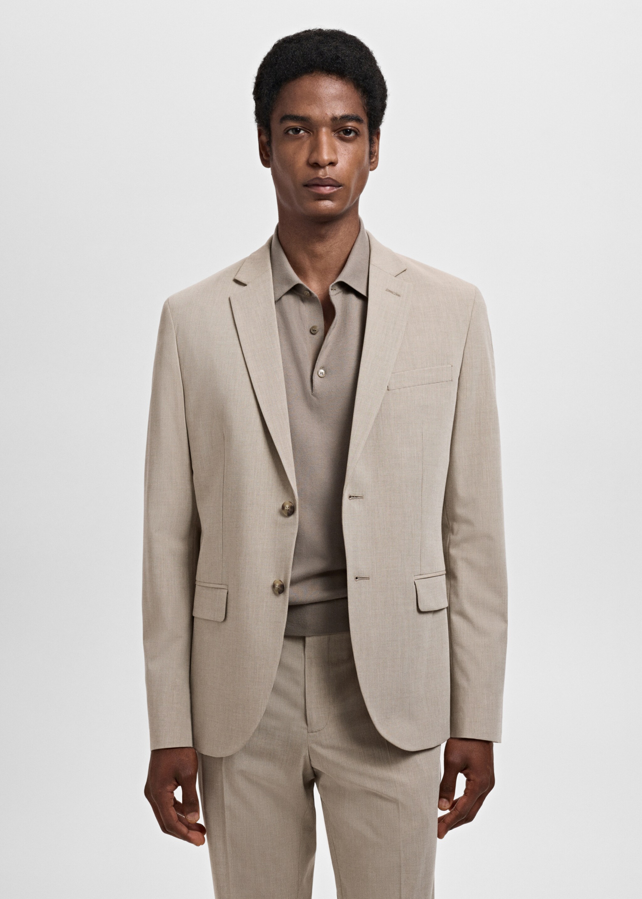 Blazer de fato stretch super slim fit - Plano médio