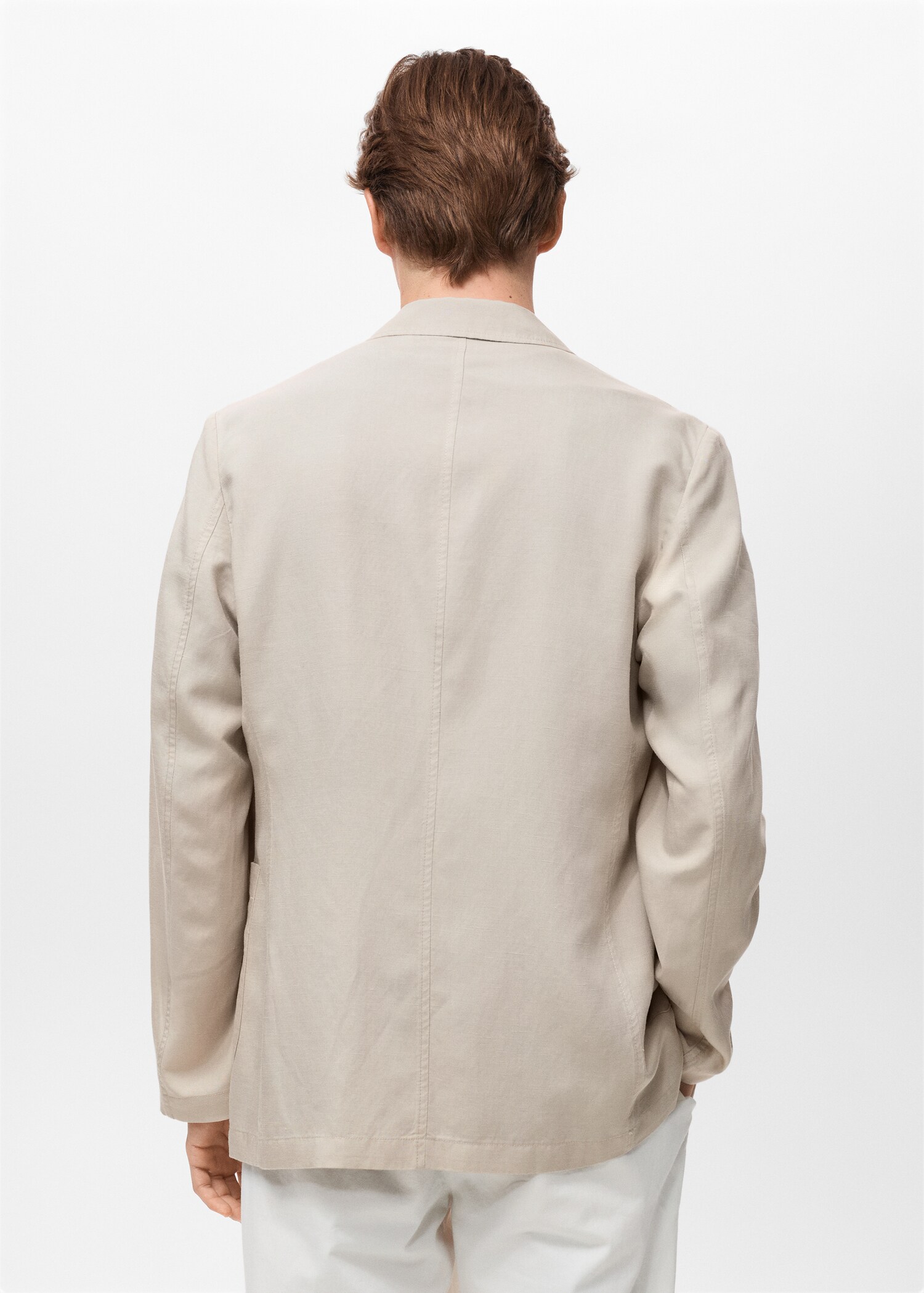 Slim Fit Anzugjacke aus Leinen - Rückseite des Artikels