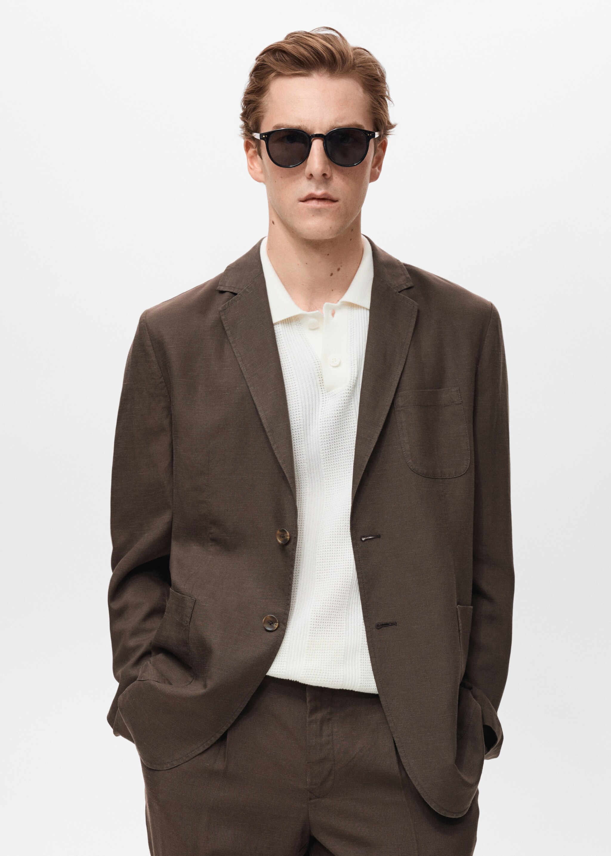 Americana traje slim fit lino - Plano medio