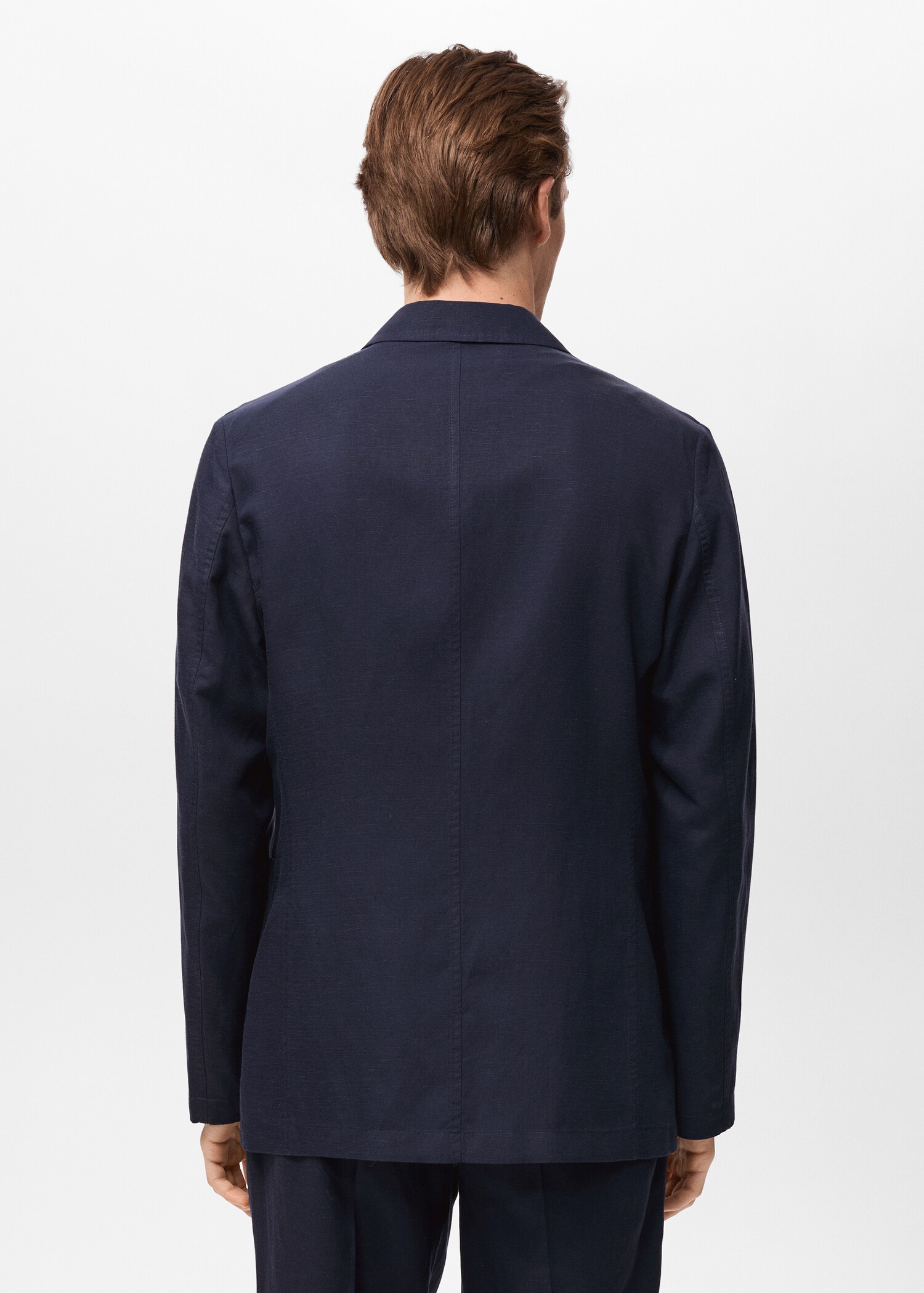 Slim fit linen suit blazer - Reverse of the article