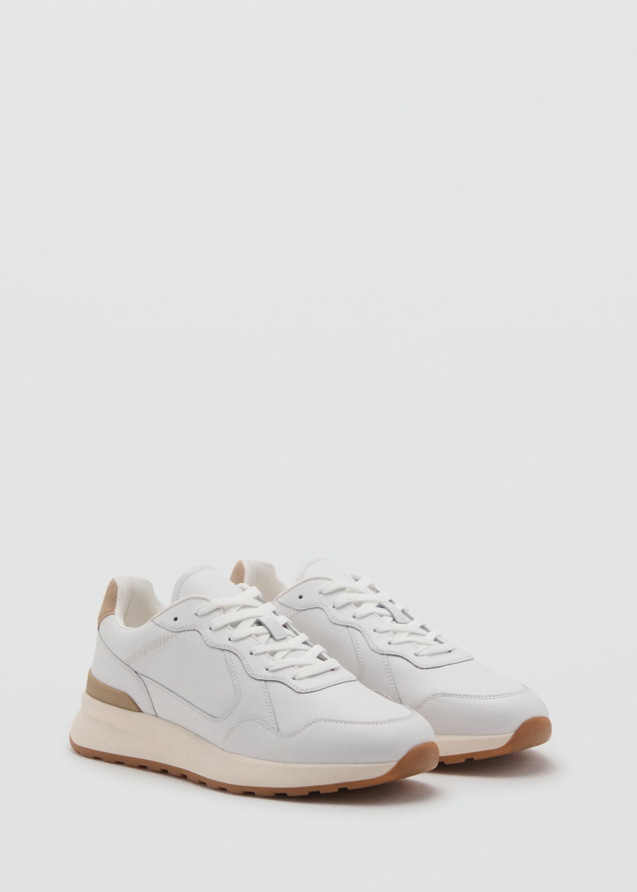 Leather mixed sneakers - Medium plane