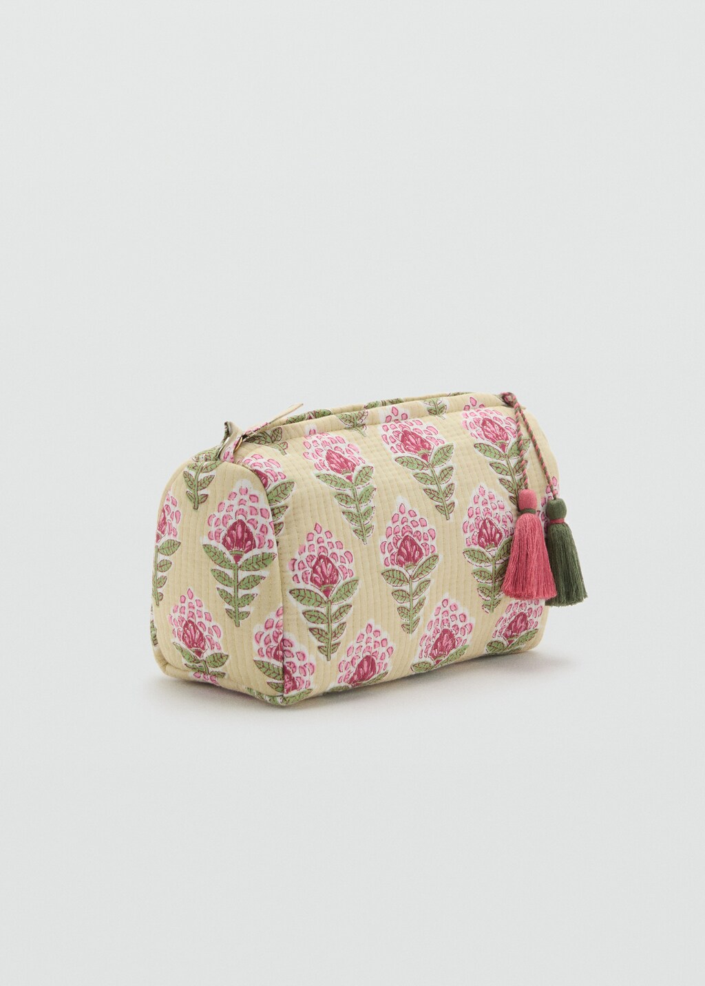 Textured cotton cosmetic bag