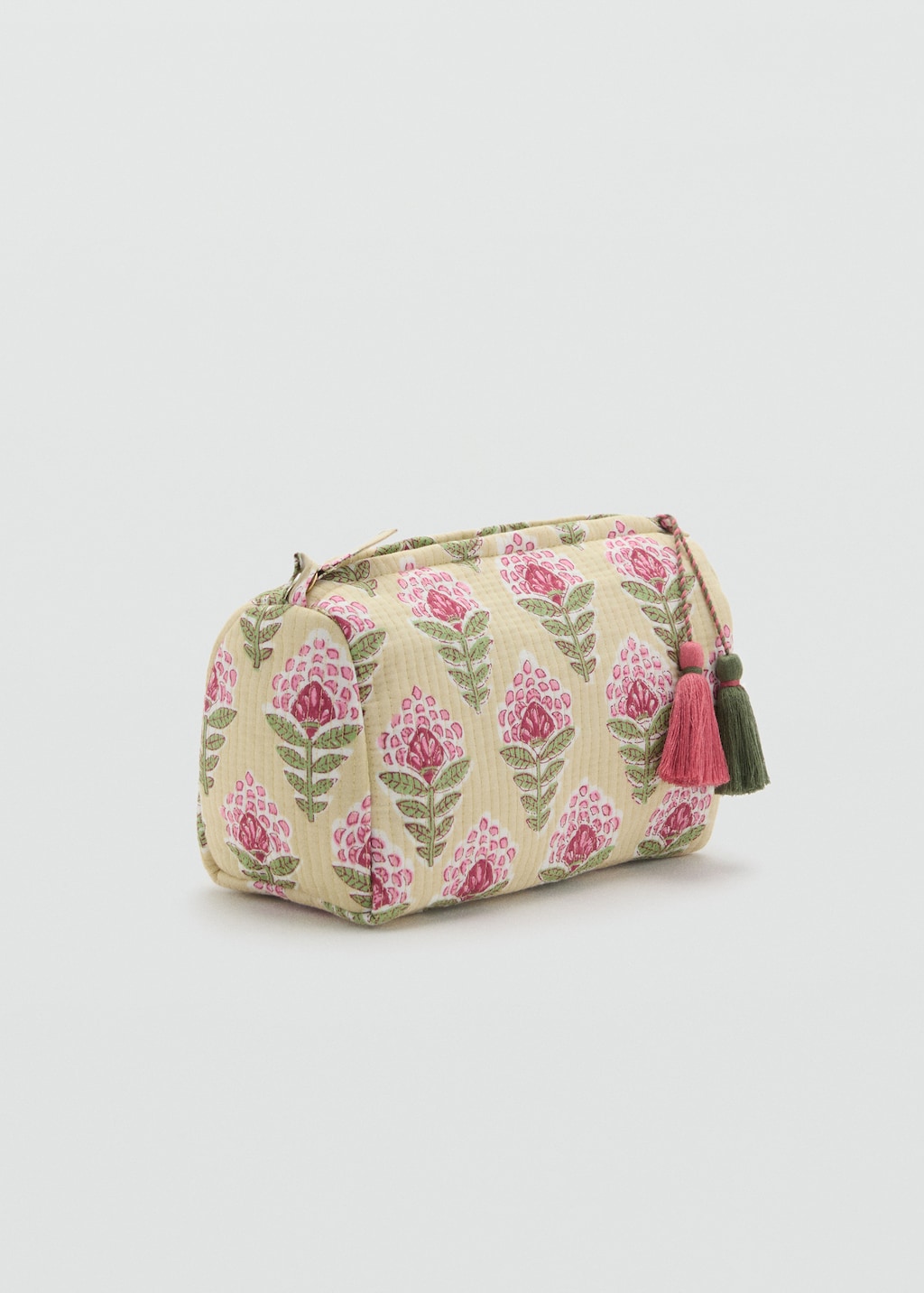 Textured cotton cosmetic bag