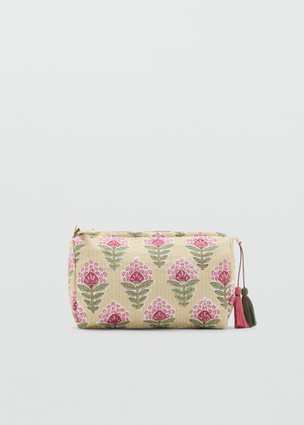 Textured cotton cosmetic bag