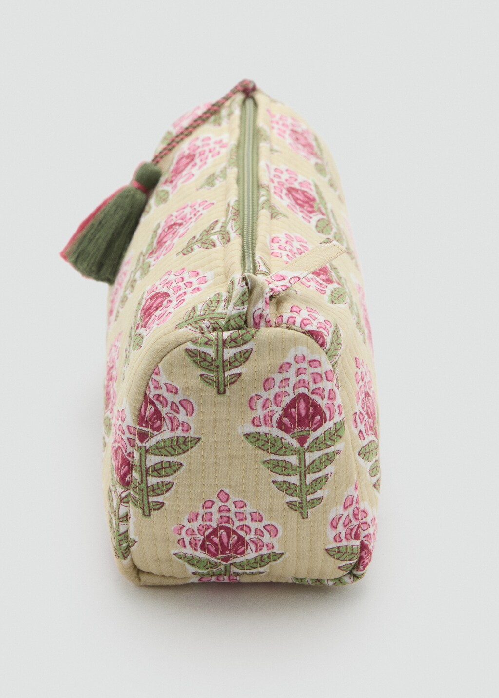 Textured cotton cosmetic bag