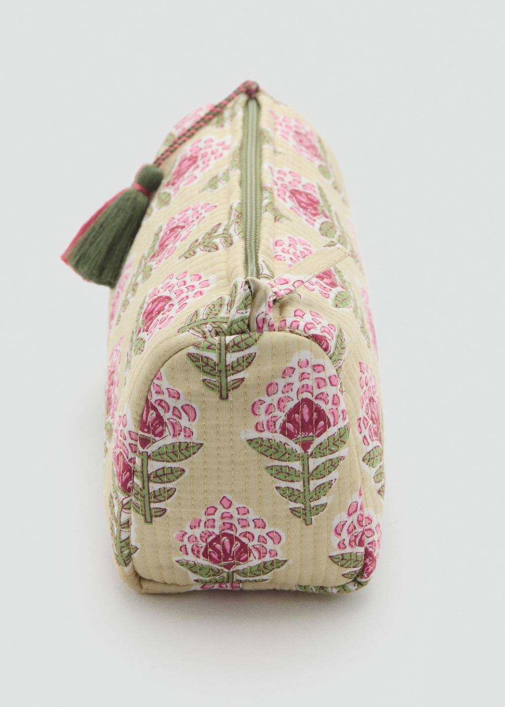 Textured cotton cosmetic bag