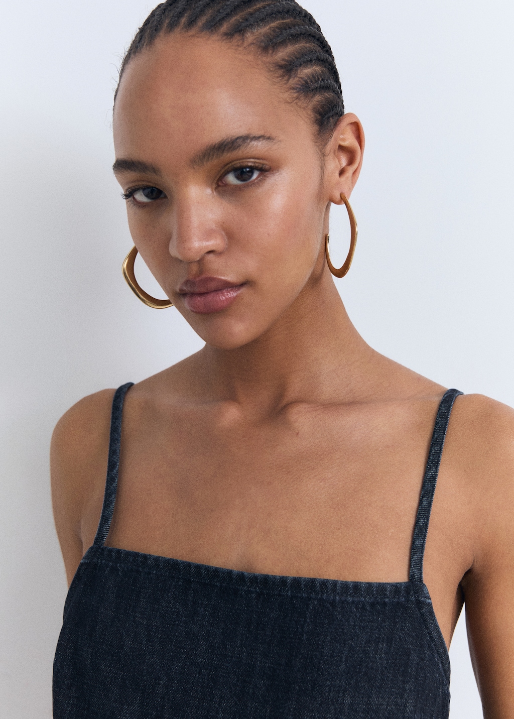 Double-breasted denim jumpsuit