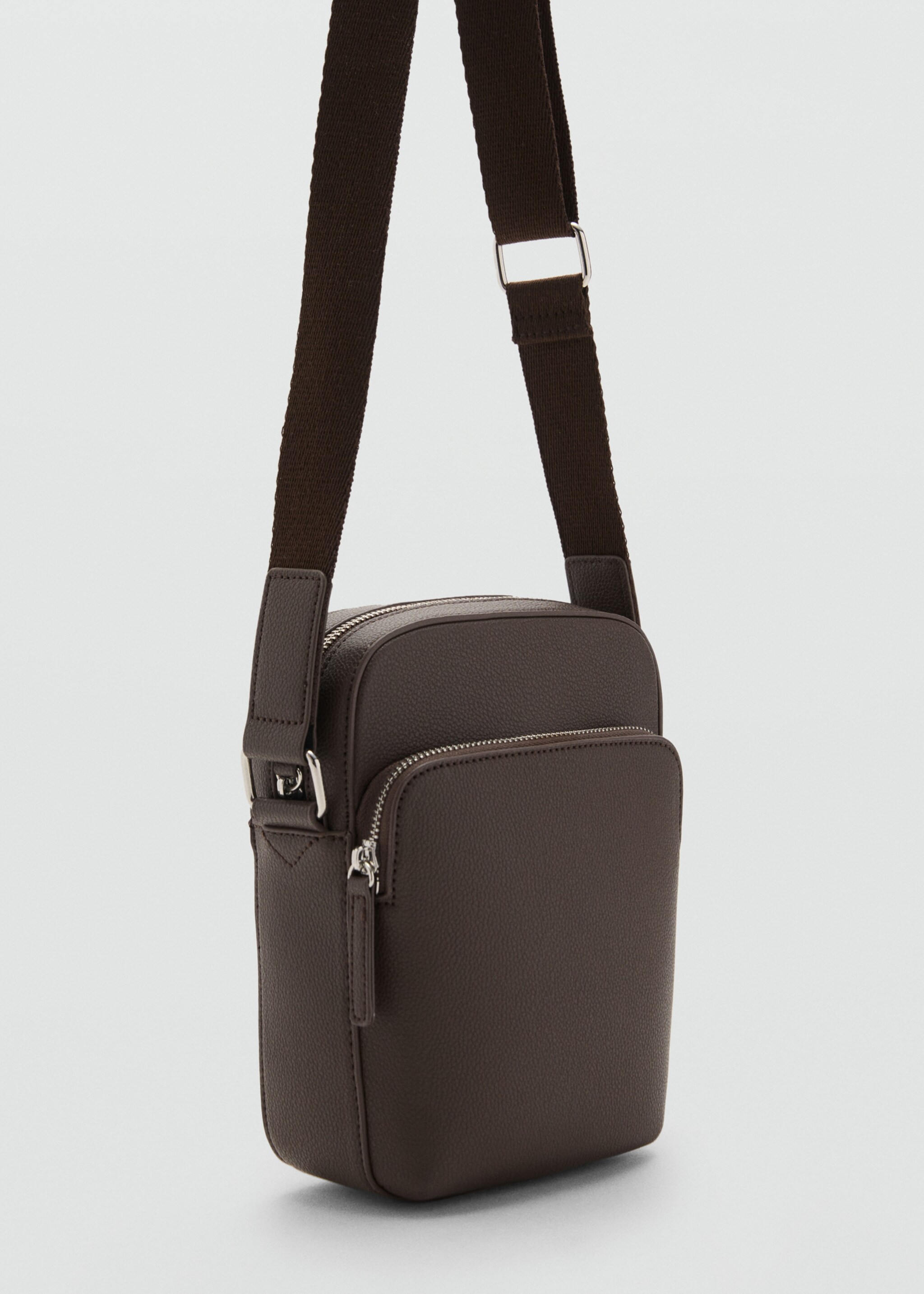 Patent leather-effect shoulder bag - Medium plane