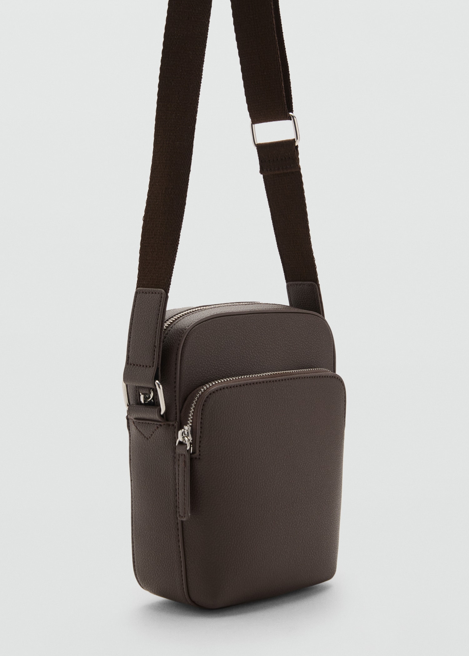 Patent leather-effect shoulder bag - Medium plane