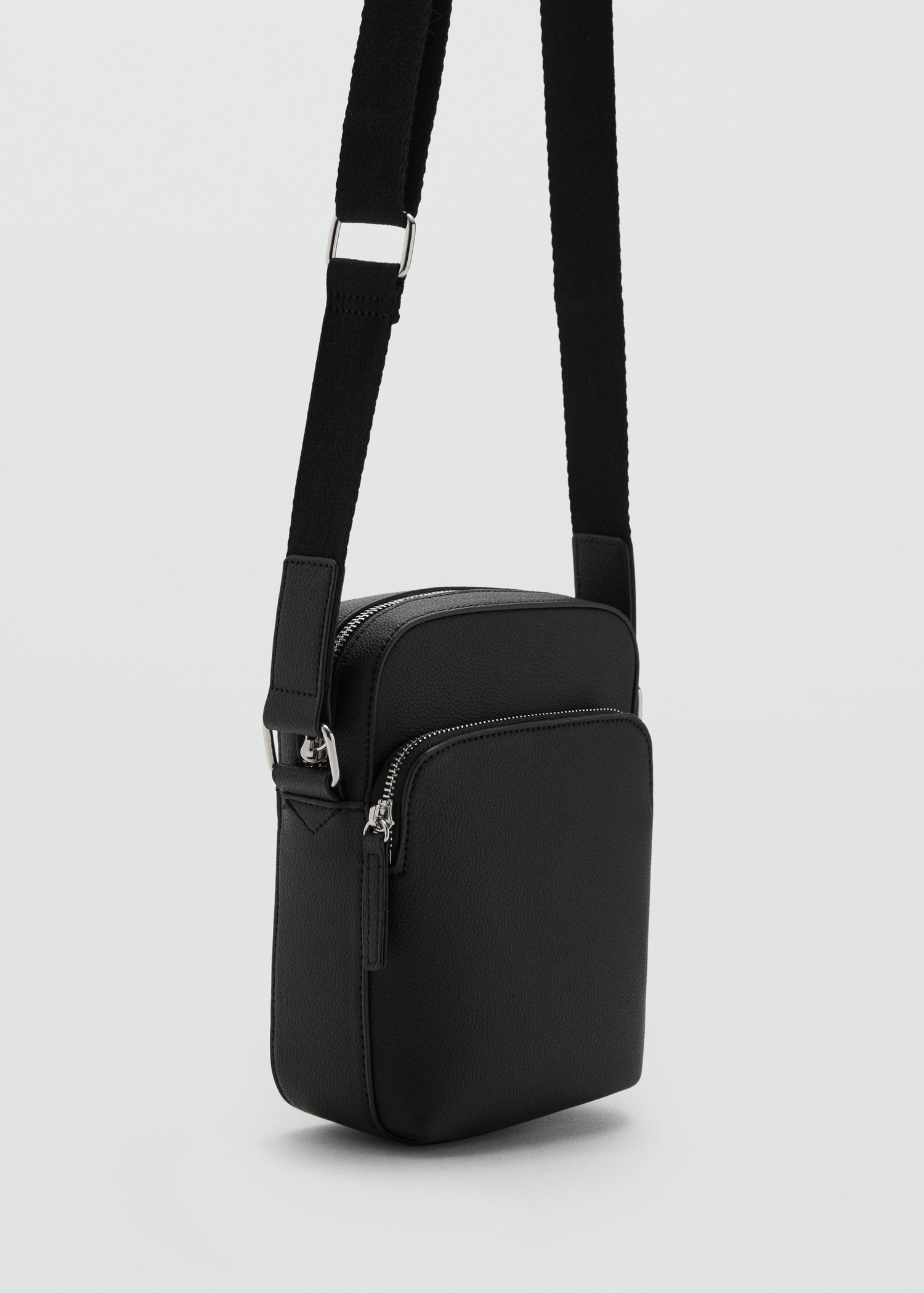 Patent leather-effect shoulder bag - Medium plane
