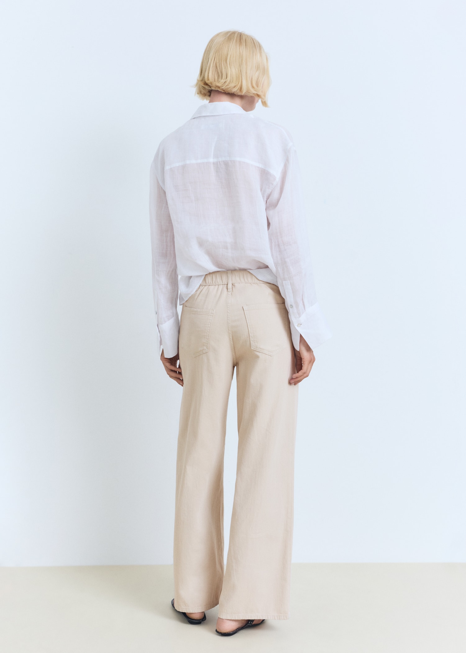 Straight-fit mid-rise denim trousers - Reverse of the article