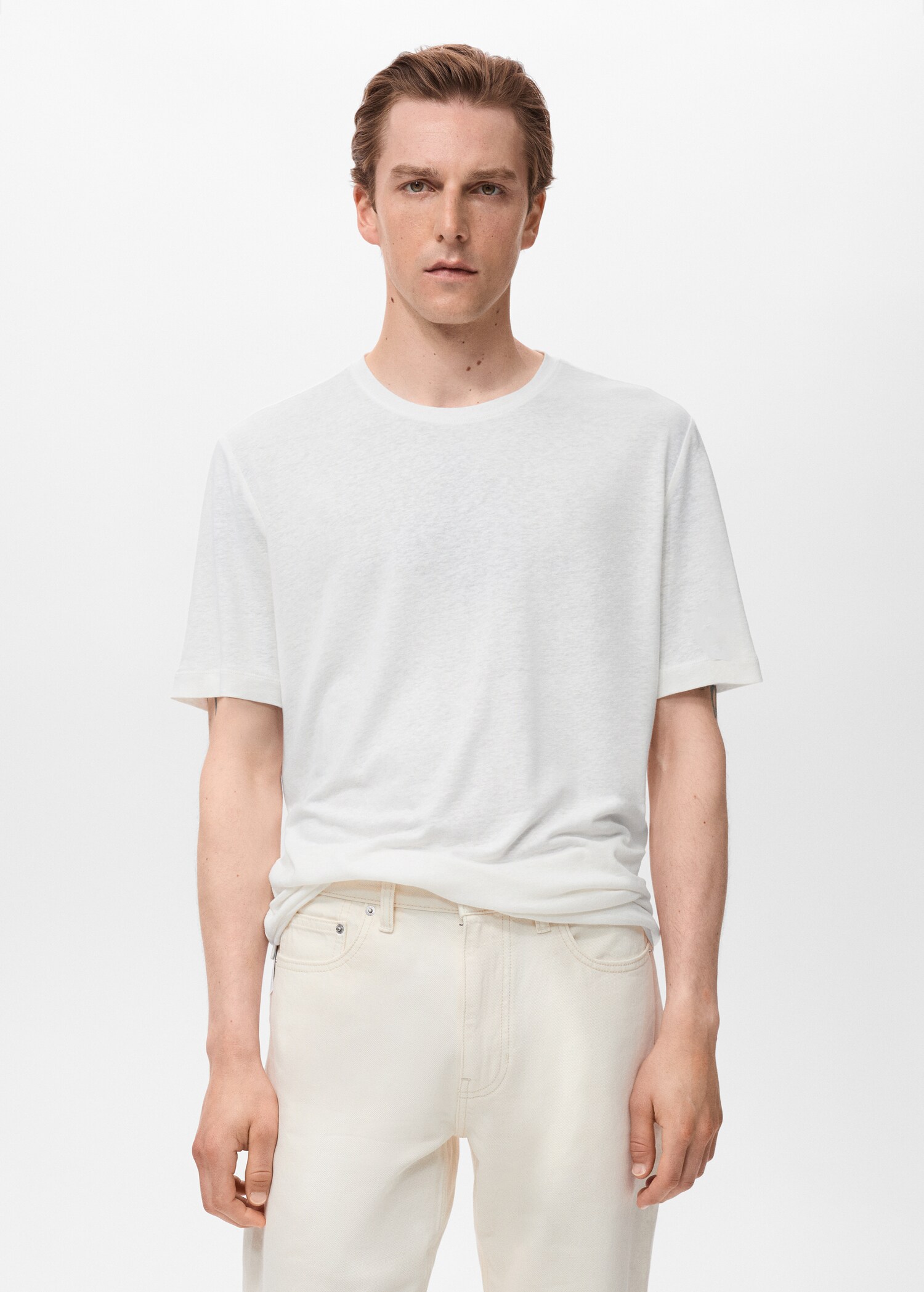 T-shirt lin slim-fit - Plan moyen