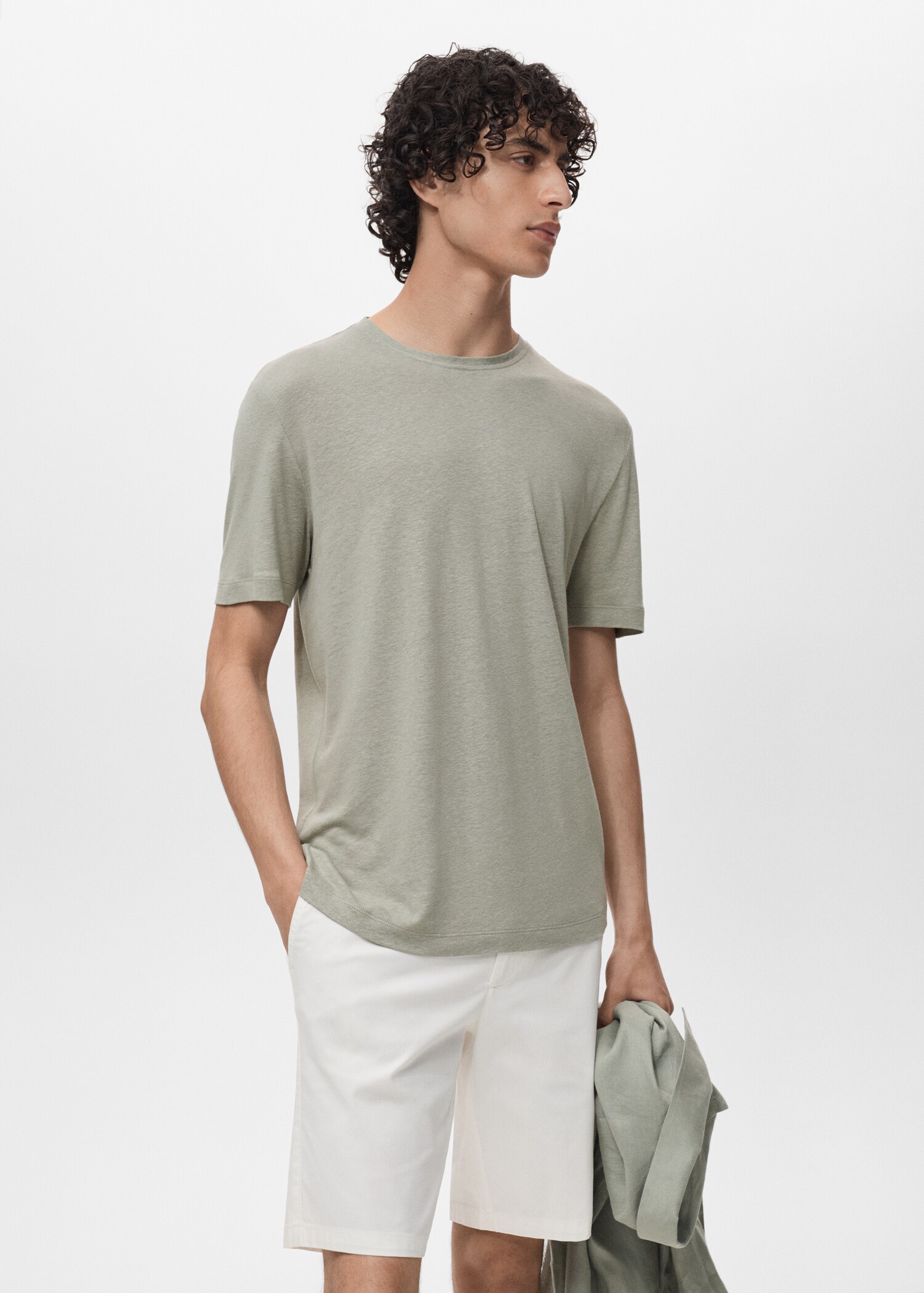 T-shirt lin slim-fit - Plan moyen