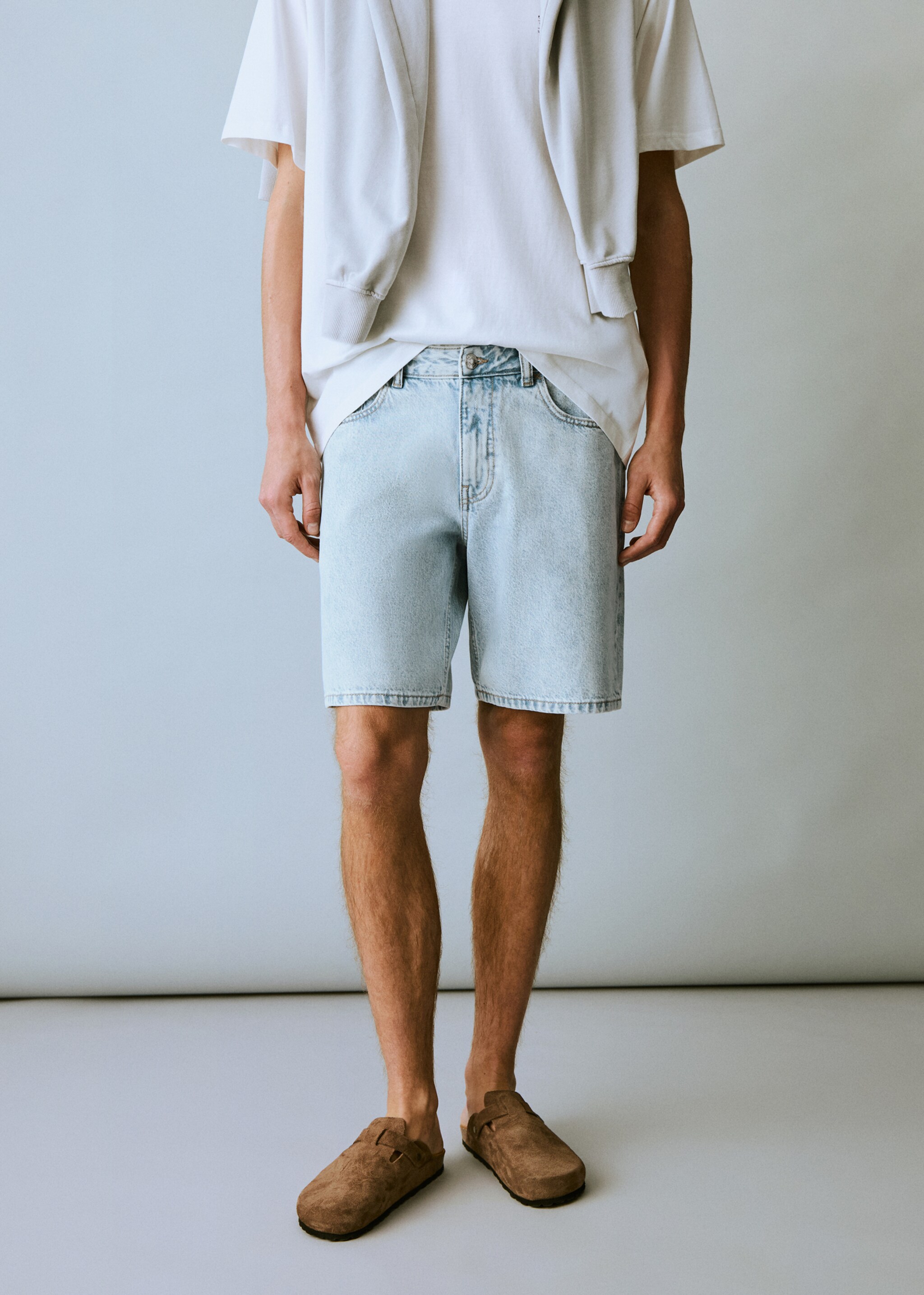 Cotton denim shorts - Medium plane