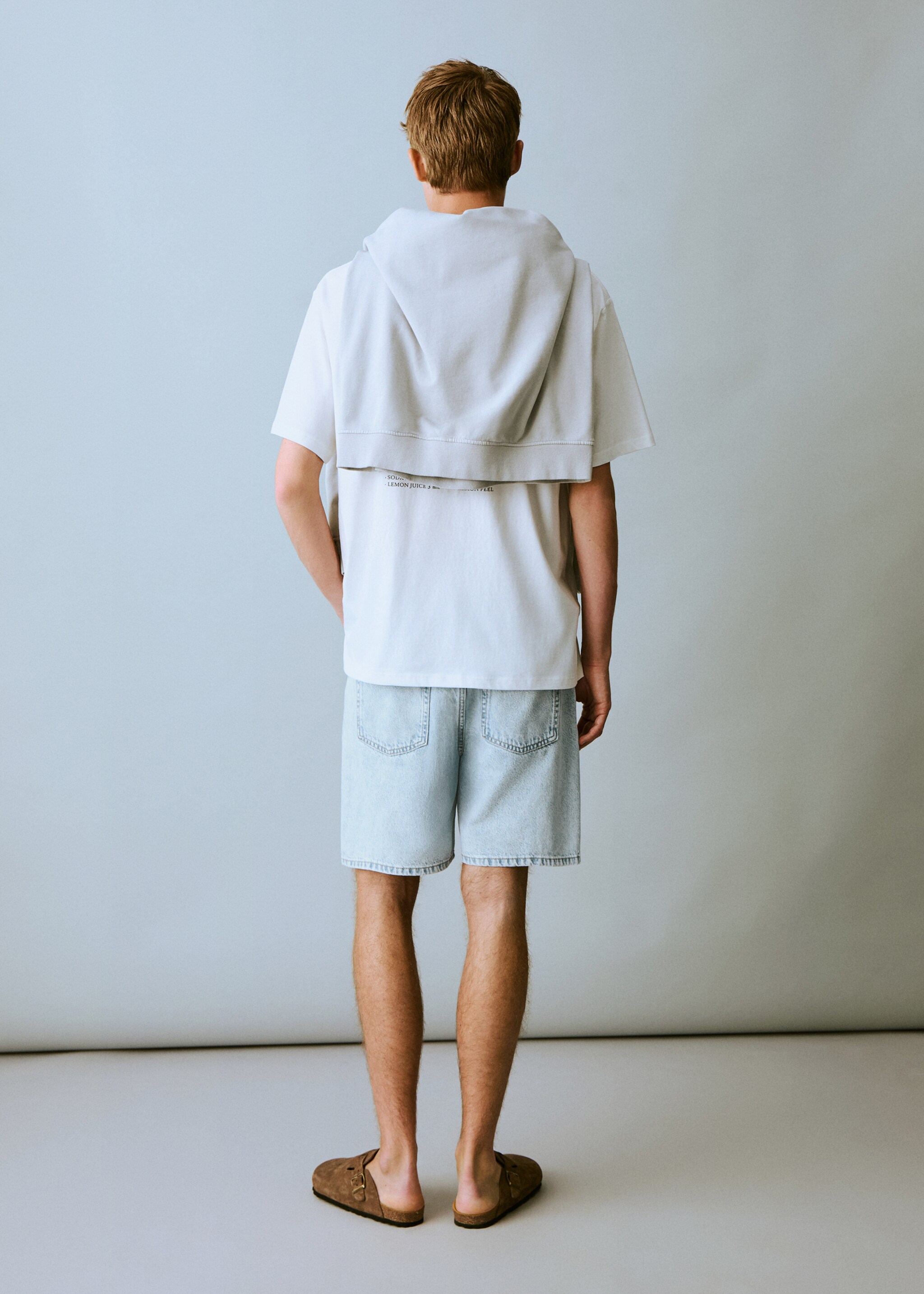 Cotton denim shorts - Reverse of the article