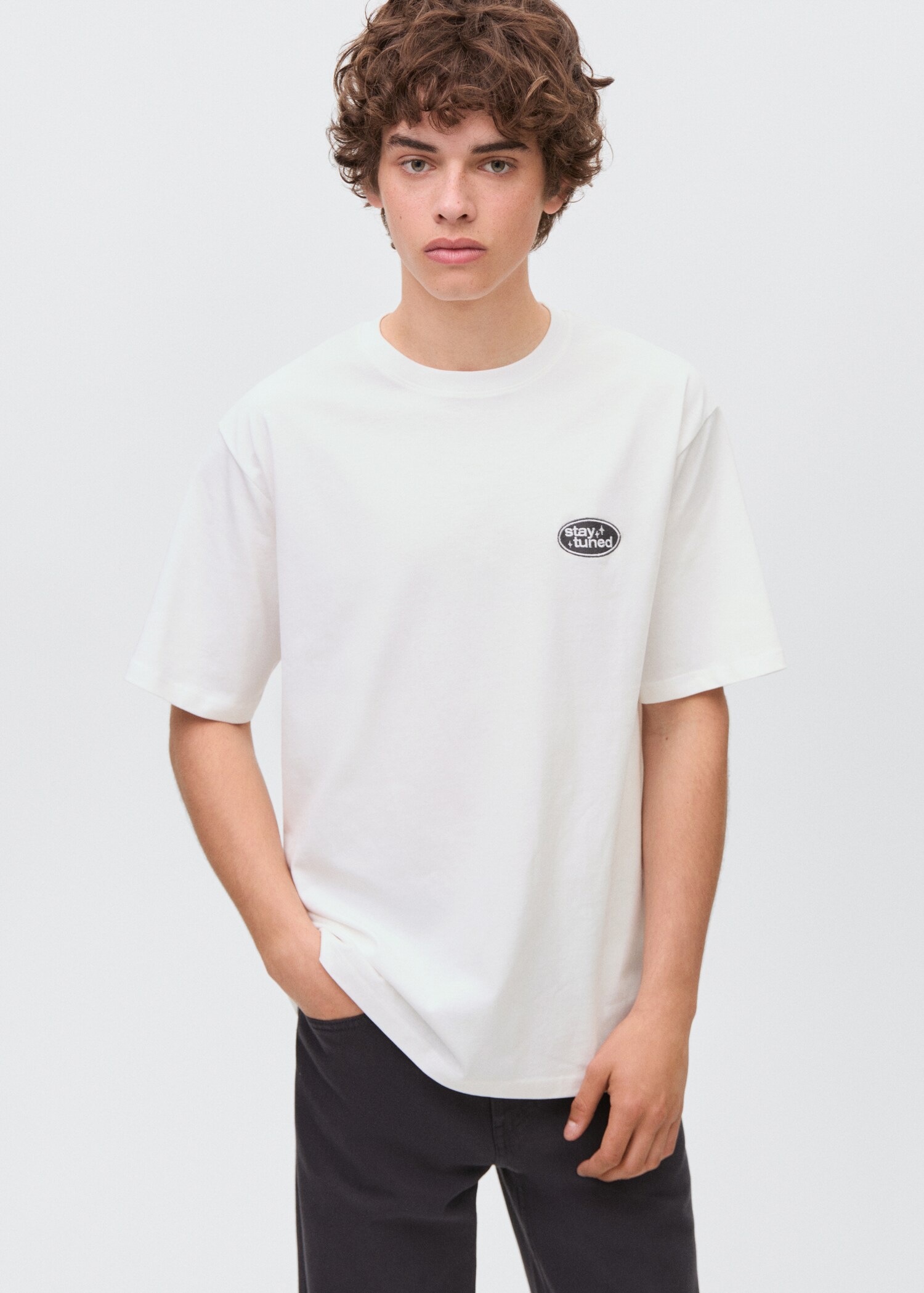 Embroidered printed T-shirt - Medium plane