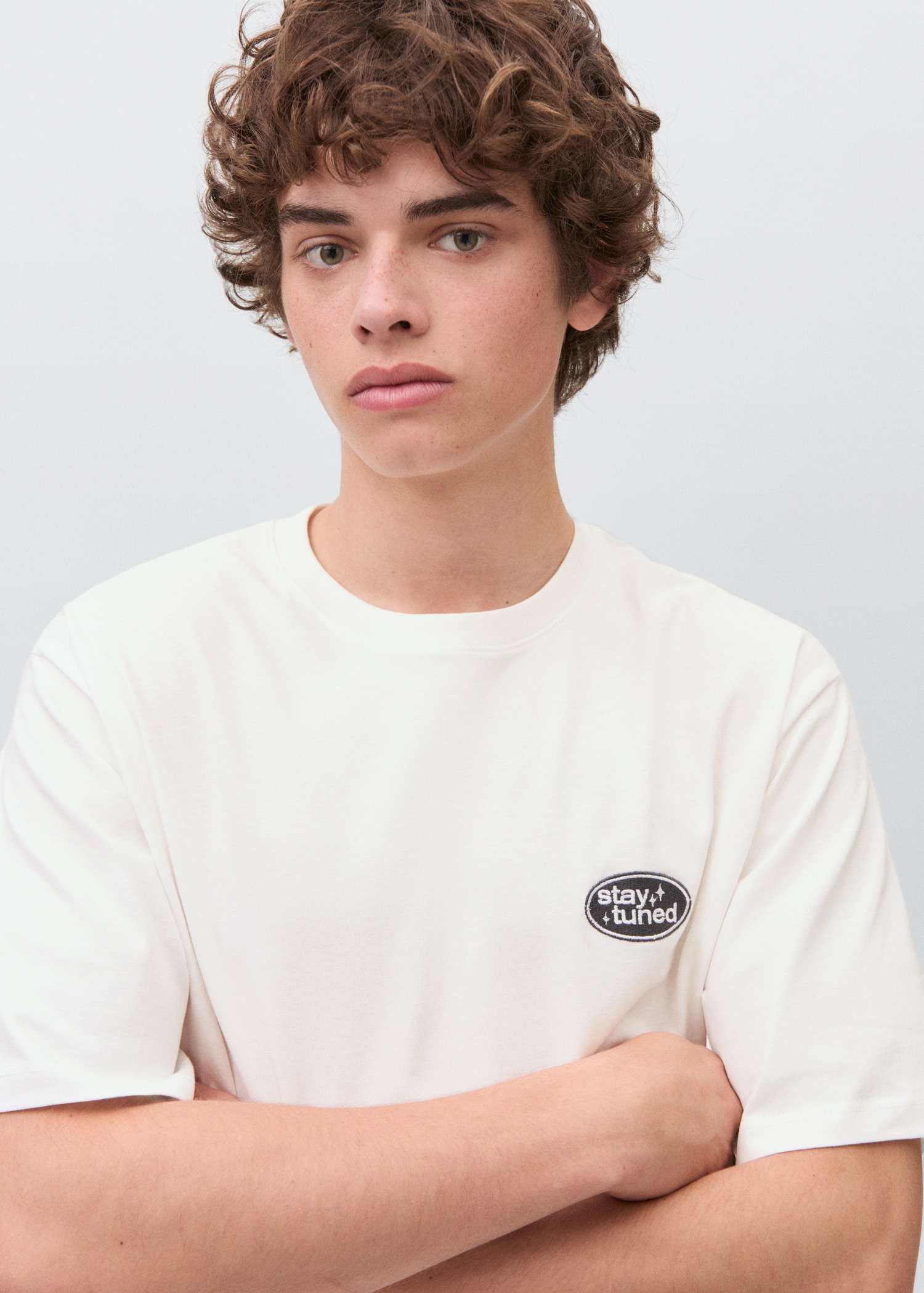 Embroidered printed T-shirt - Details of the article 1