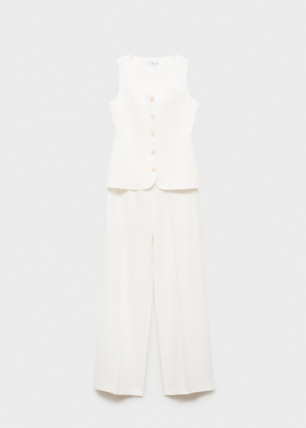Suit-style linen jumpsuit - image 2