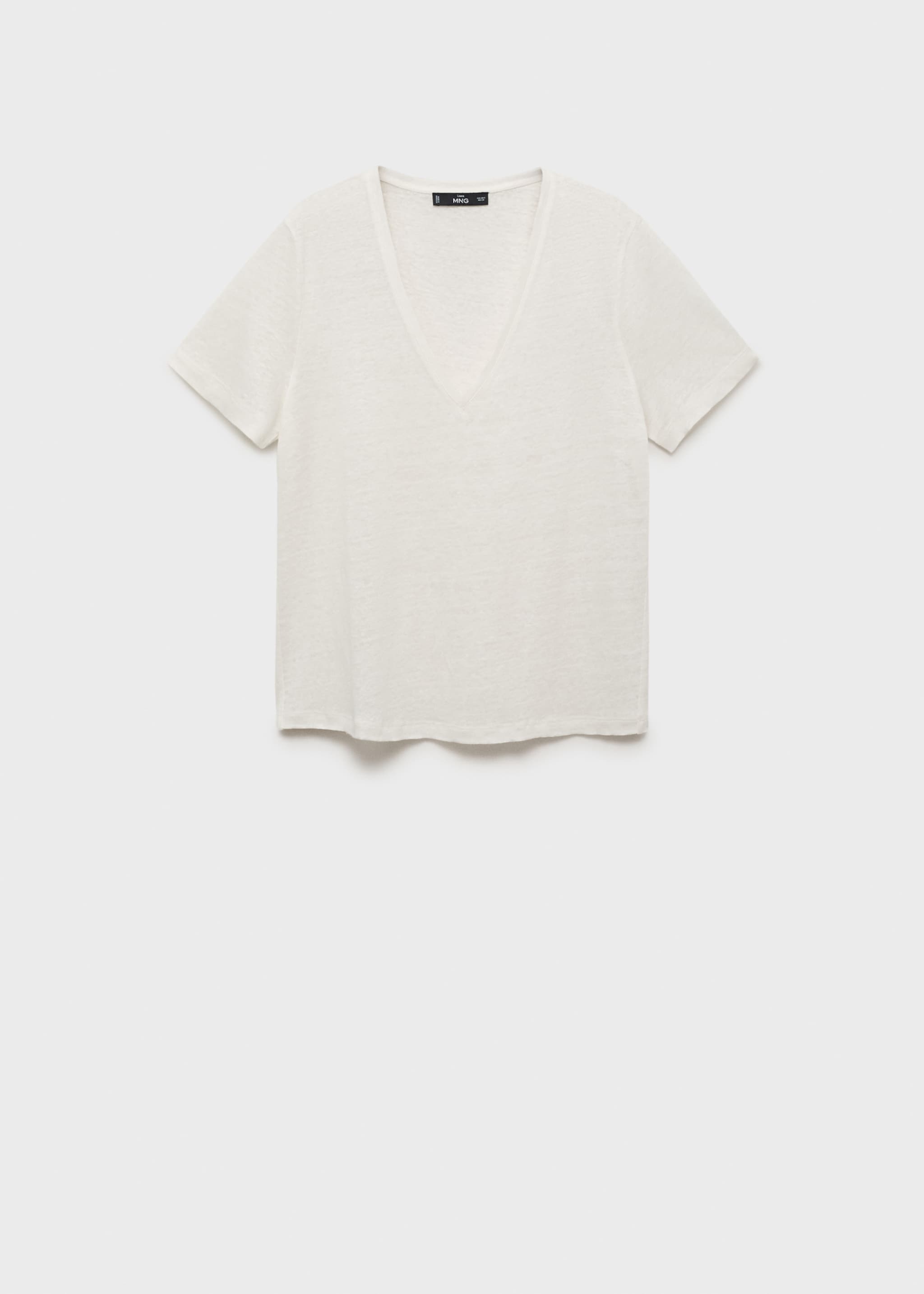 Camiseta lino cuello pico - Artículo sin modelo