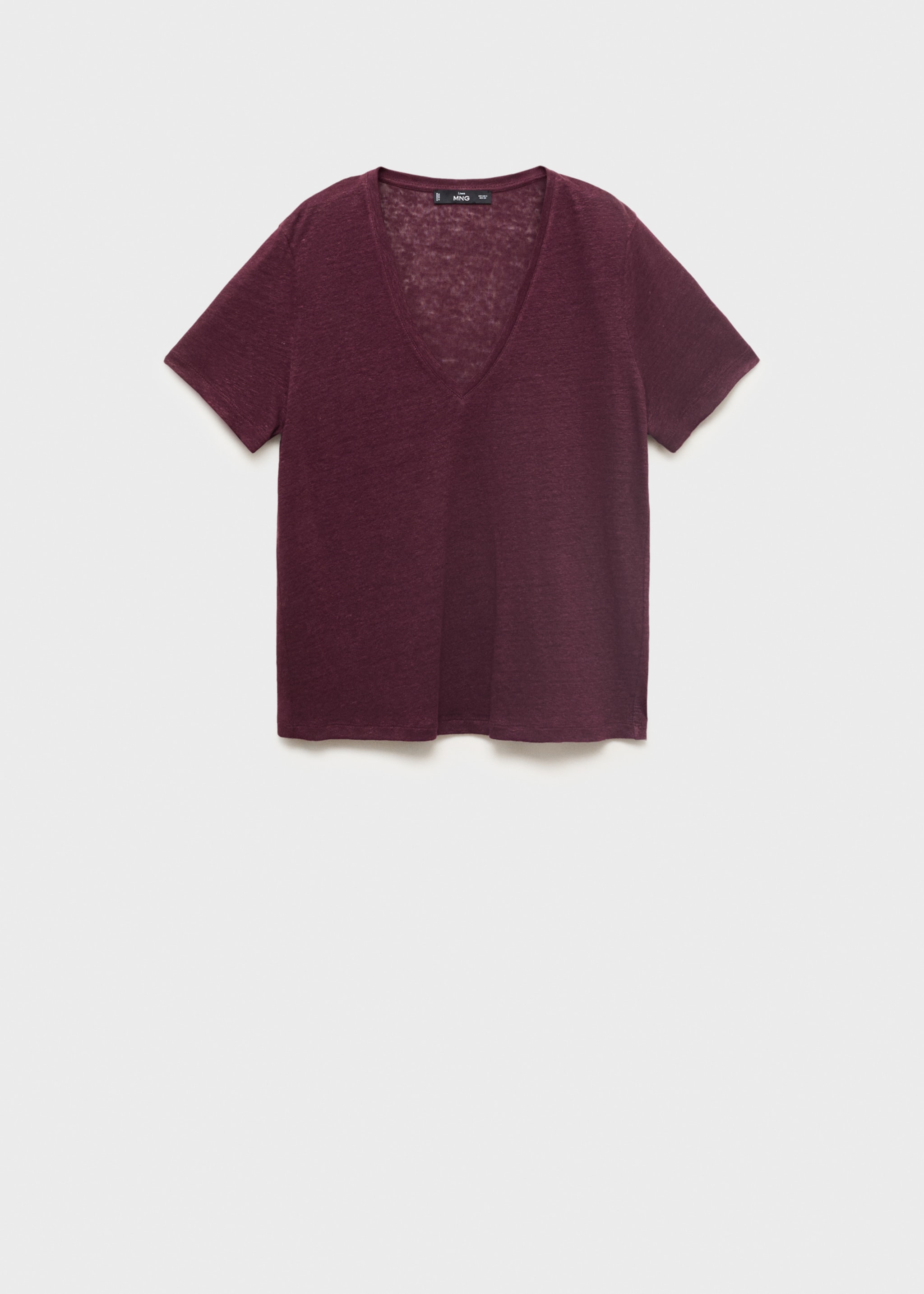 V-neck linen t-shirt - Article without model