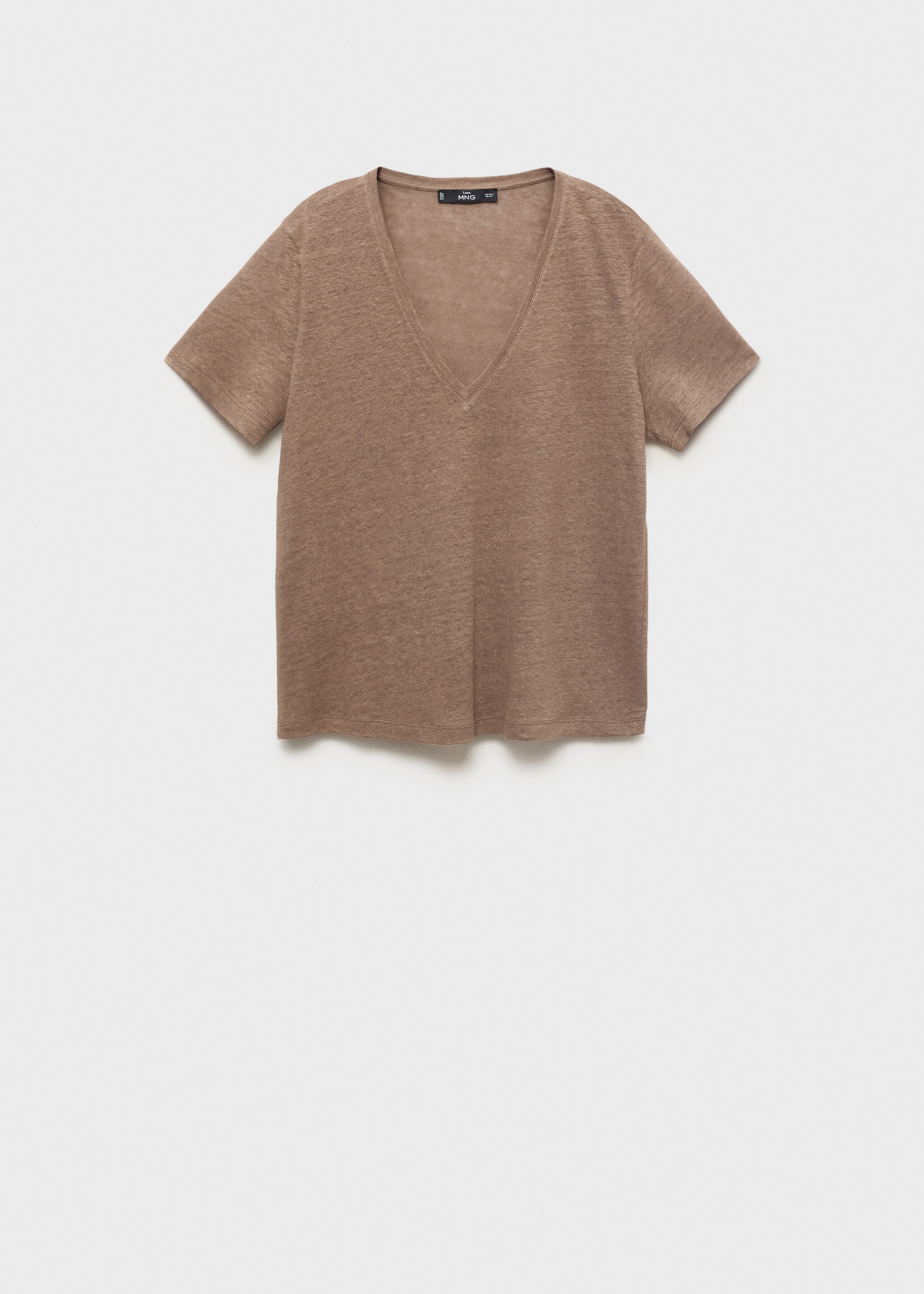 V-neck linen t-shirt - Article without model