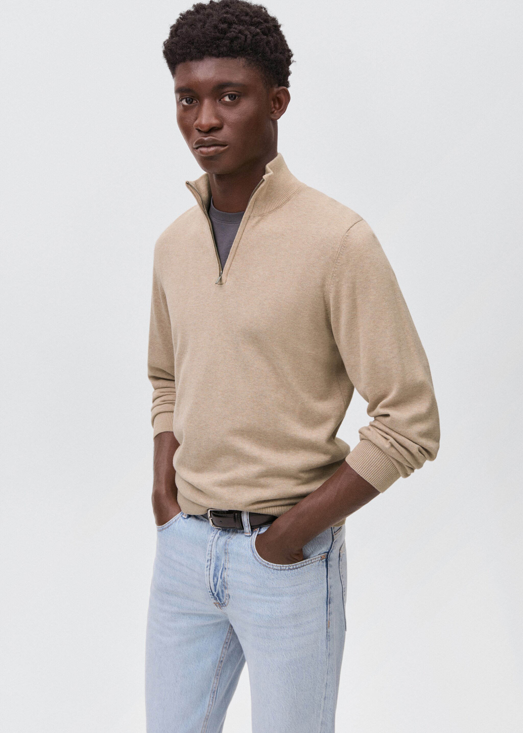 Pull-over maille col montant - Plan moyen