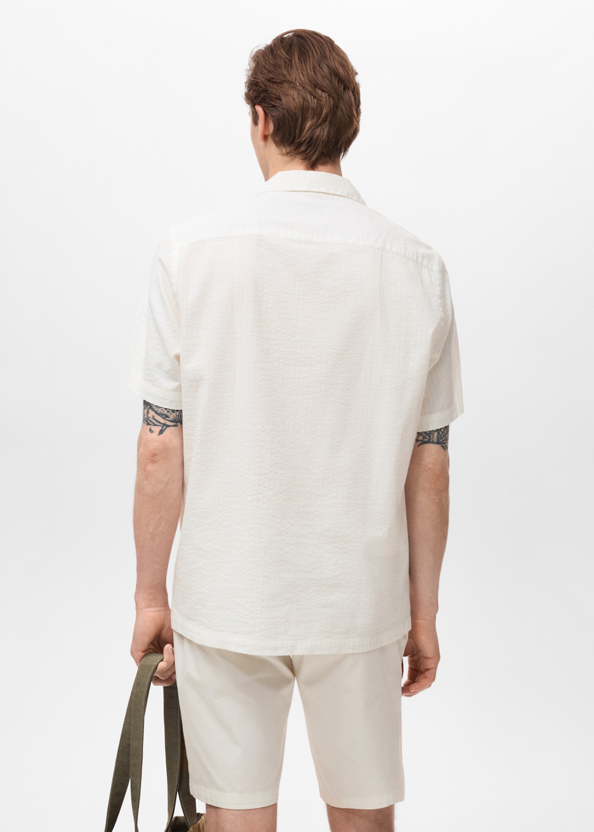 Regular fit seersucker shirt - Reverse of the article