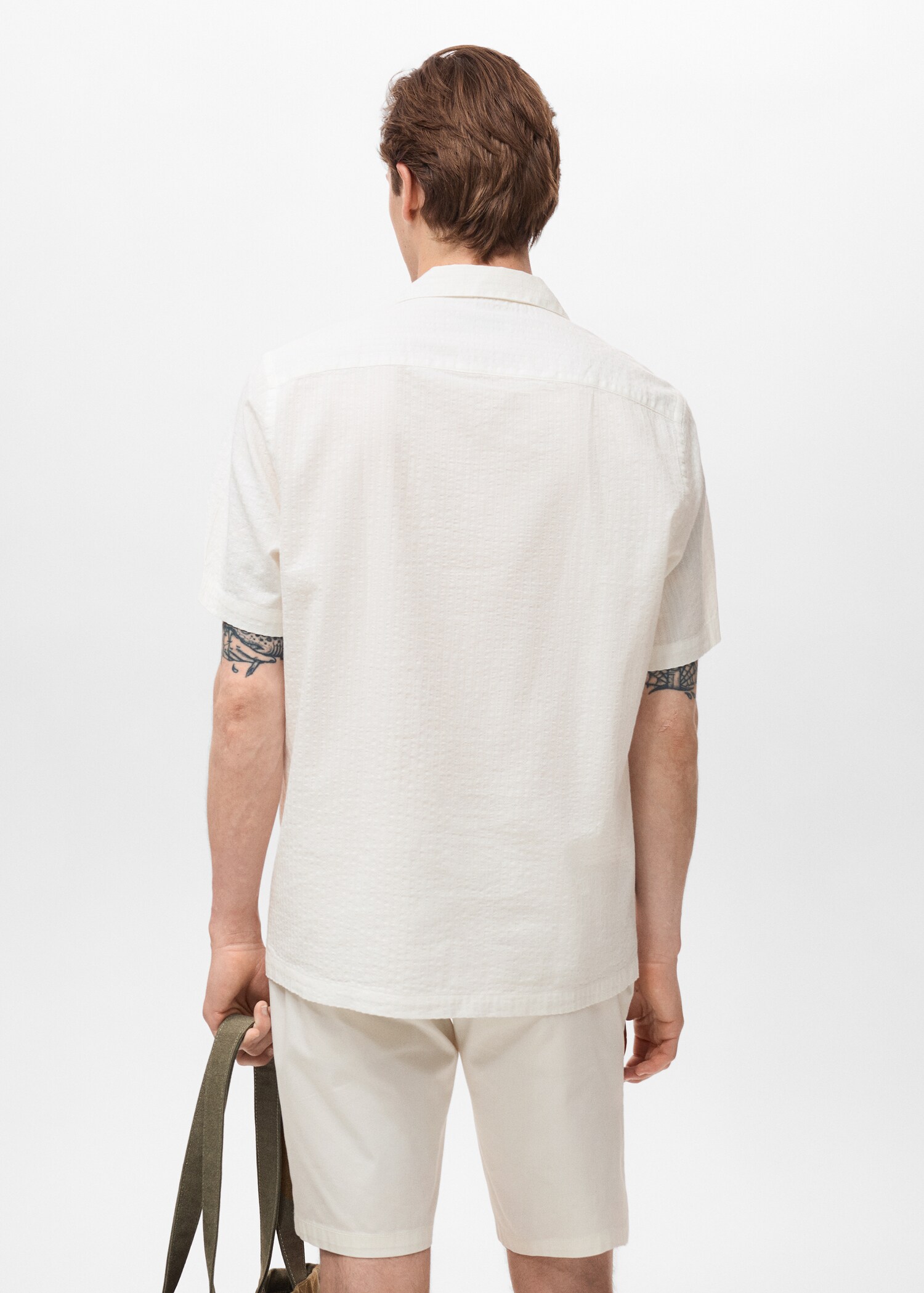 Regular fit seersucker shirt - Reverse of the article
