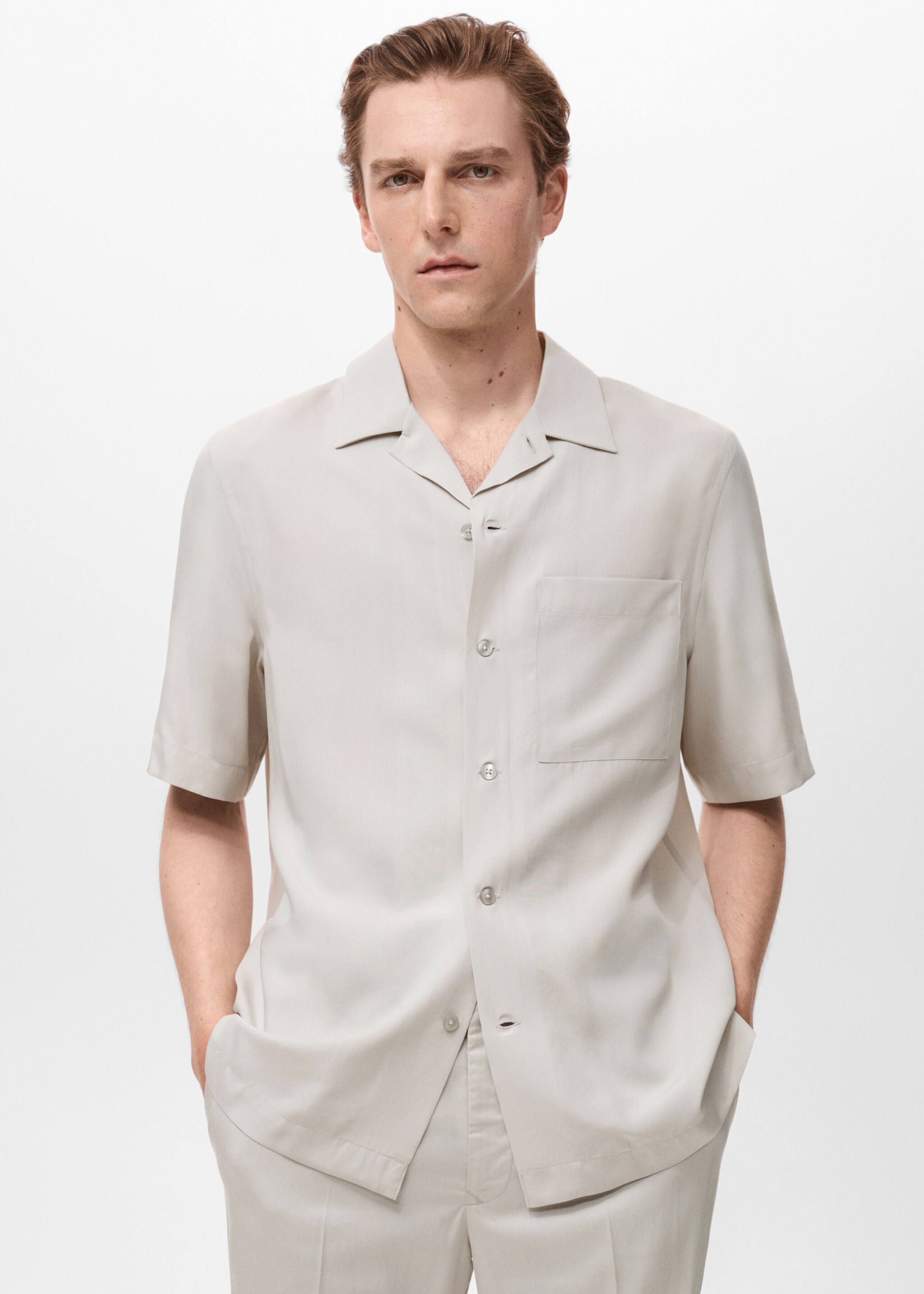 Regular-fit 100% Tencel shirt - Medium plane