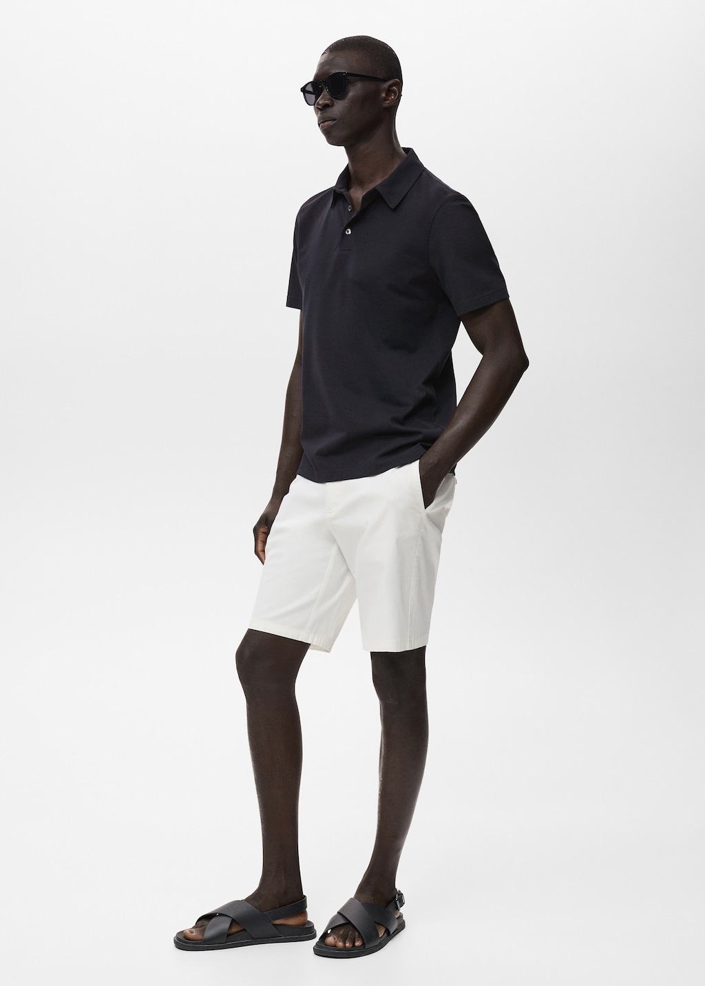Striped textured knitted polo shirt - Men | MANGO USA