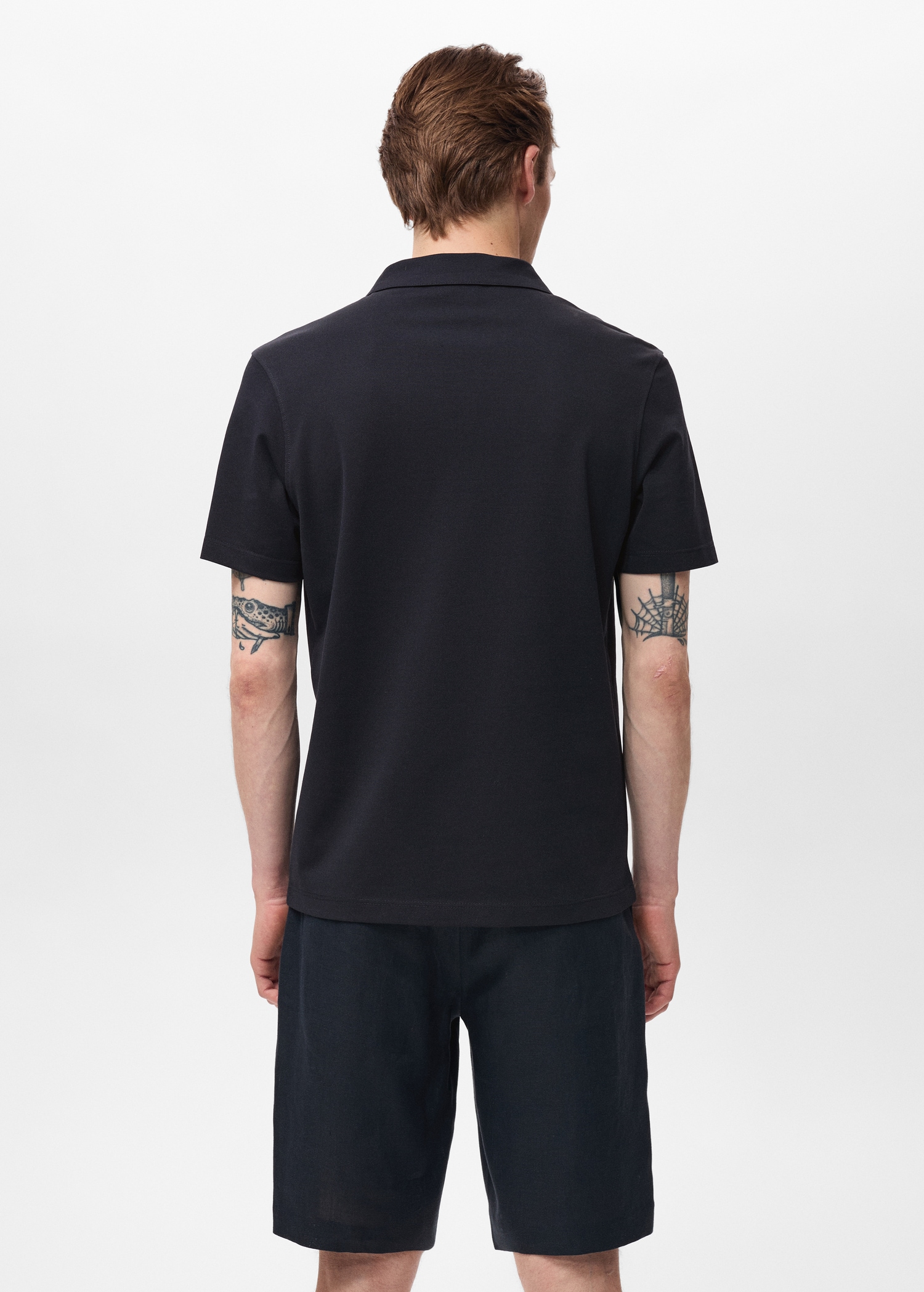 Cotton piqué polo shirt - Reverse of the article