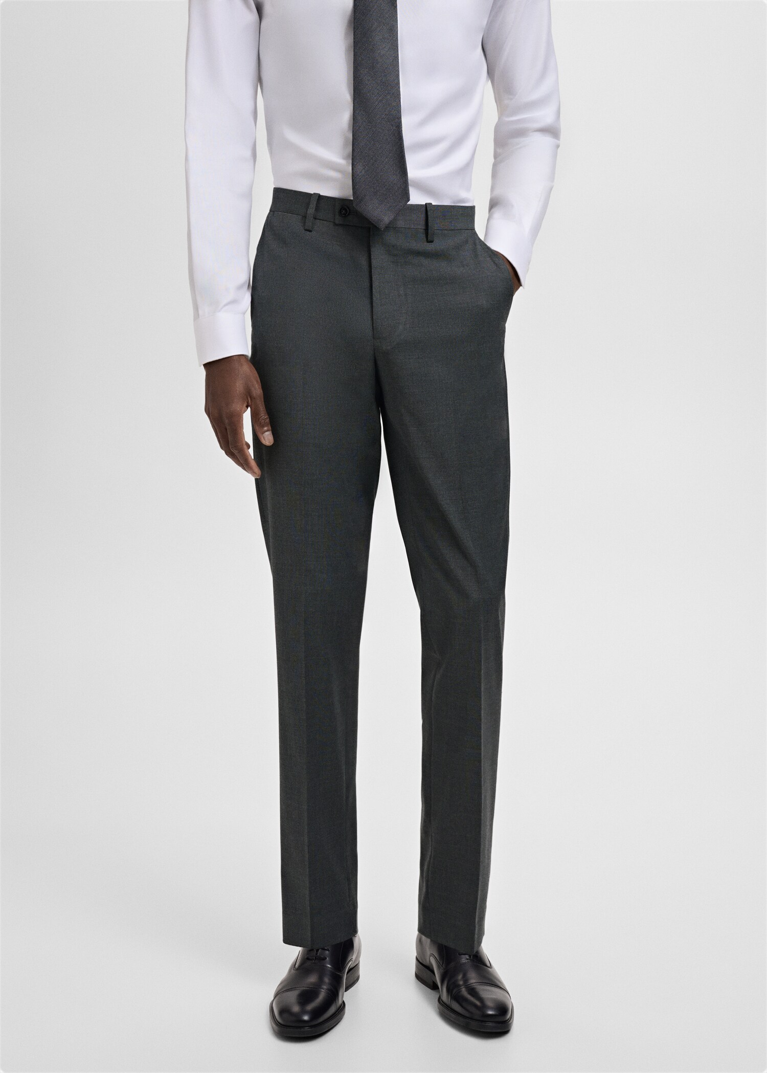 Milan slim-fit suit trousers - Medium plane