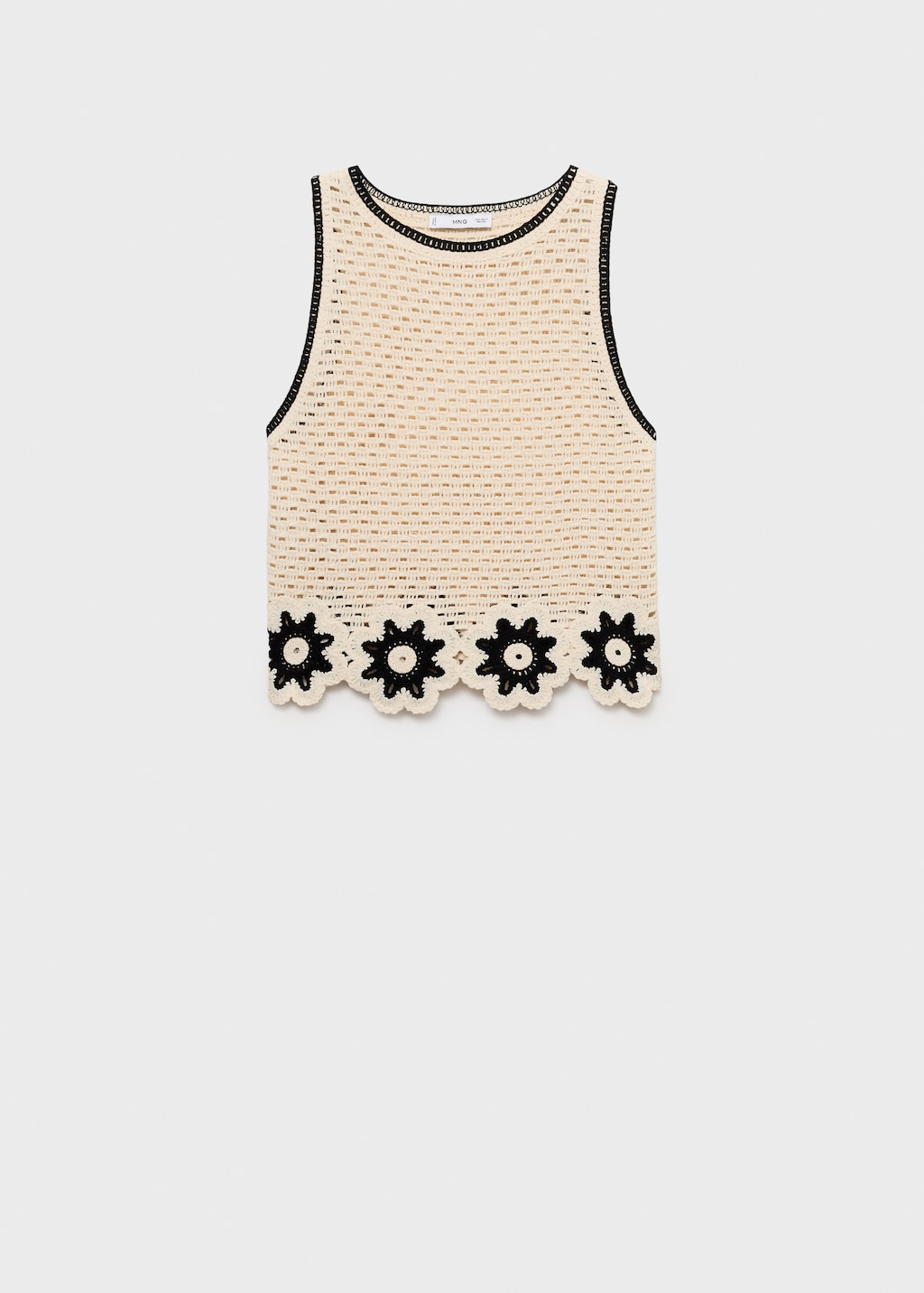 Crochet top with floral finishes - image 2