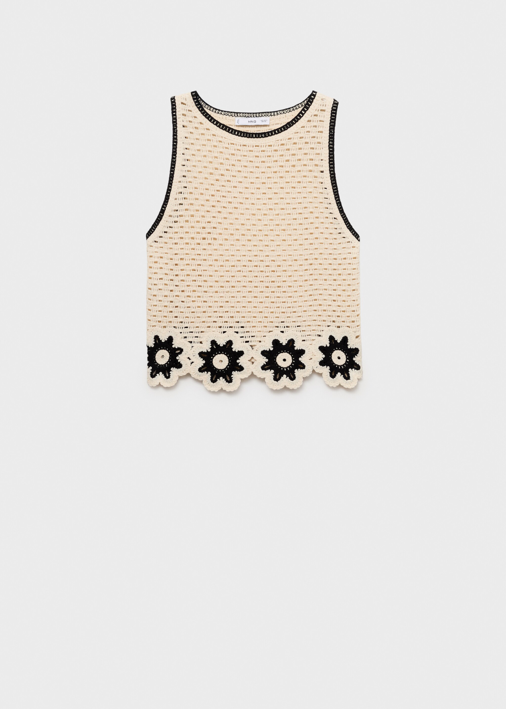 Top en crochet finitions à fleurs - Article sans modèle
