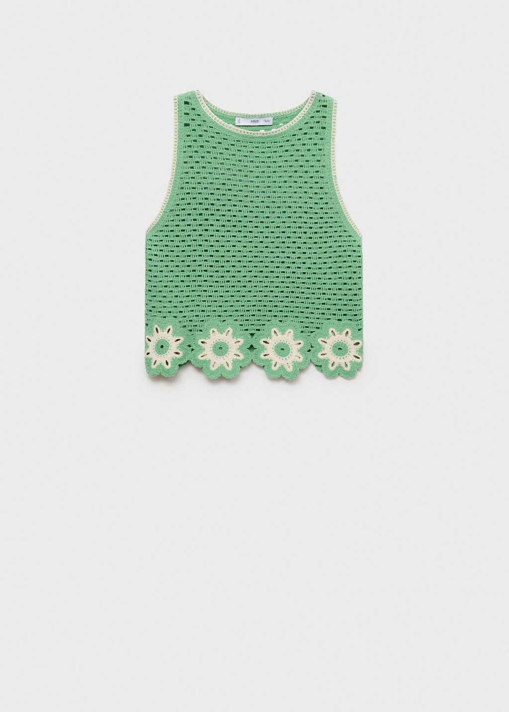 Mango Crochet top with floral finishes