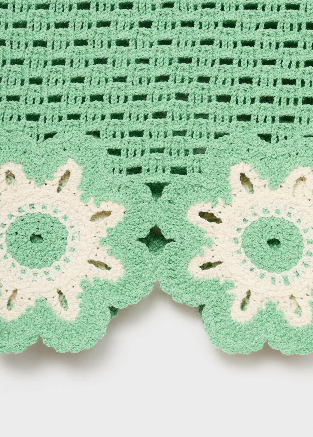 Mango Crochet top with floral finishes