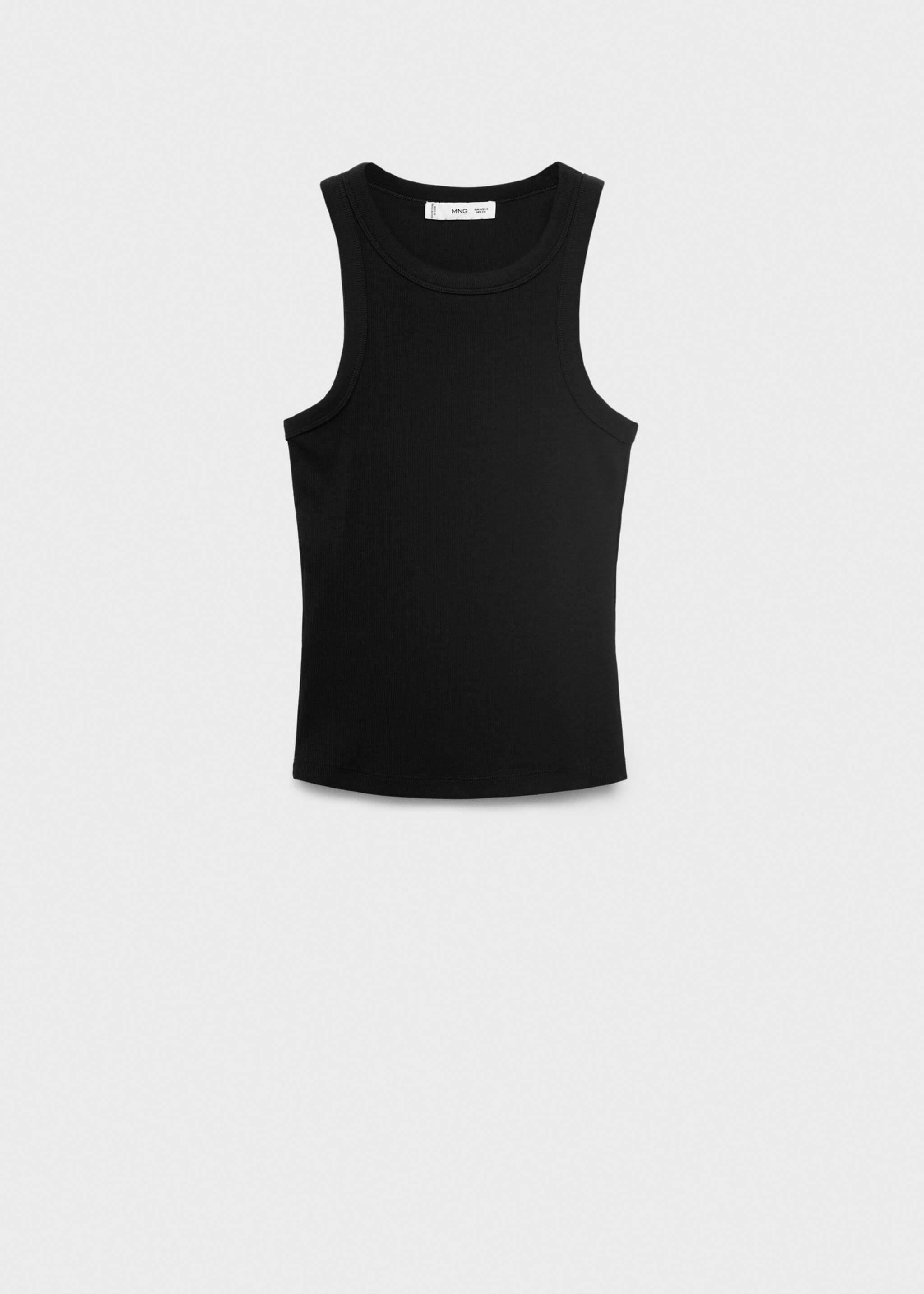 Ribbed cotton-blend top - Article without model