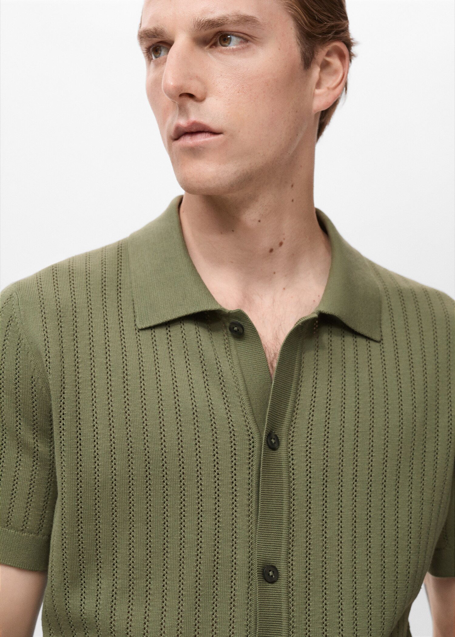 Cotton blouse with openwork detail - Details of the article 1