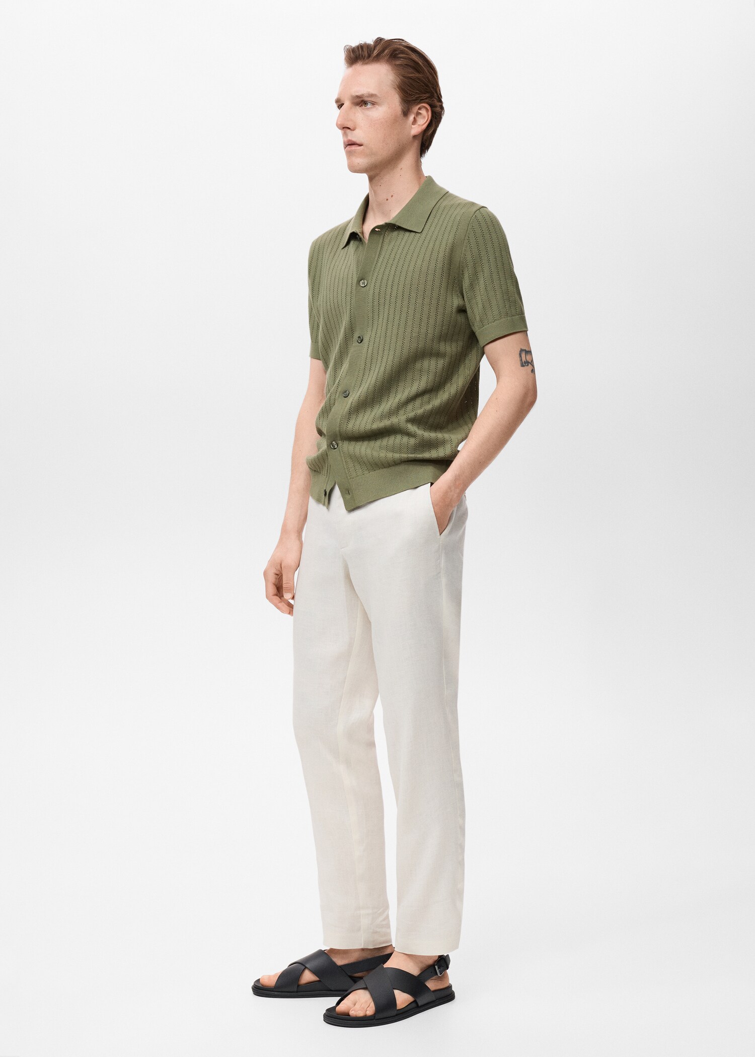 Cotton blouse with openwork detail - Details of the article 2