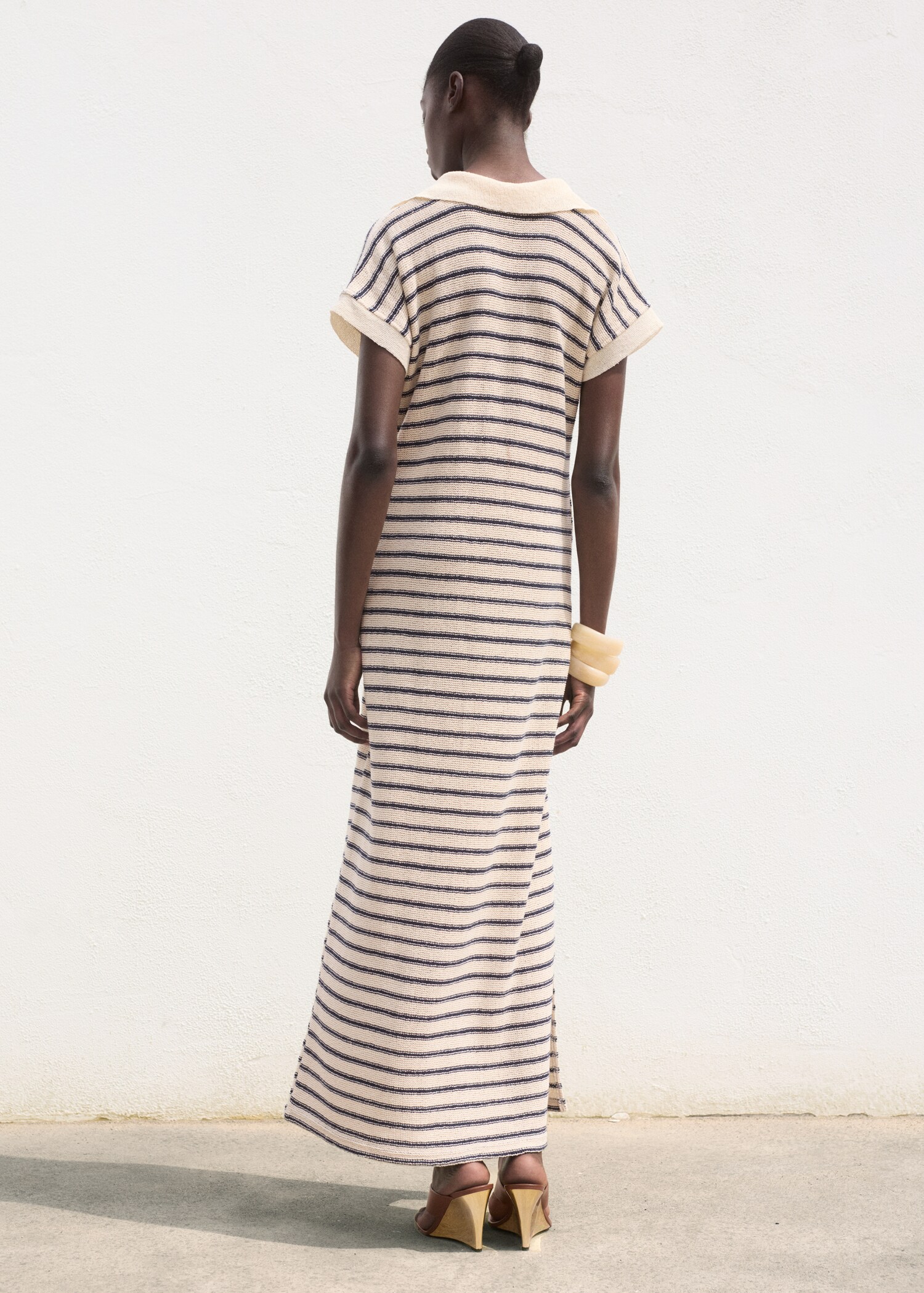 Long striped knitted dress - Reverse of the article