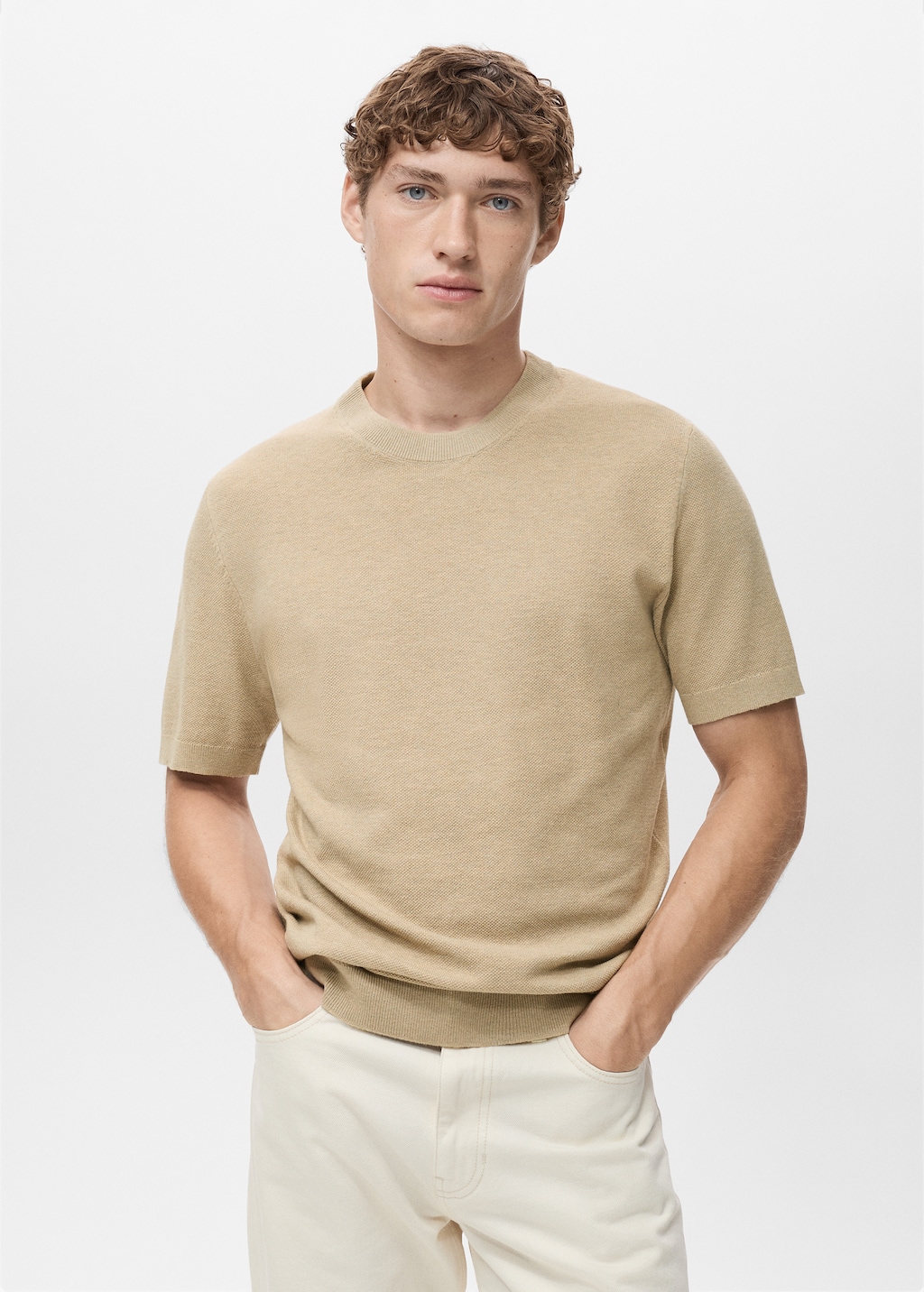Cotton fine-knit t-shirt