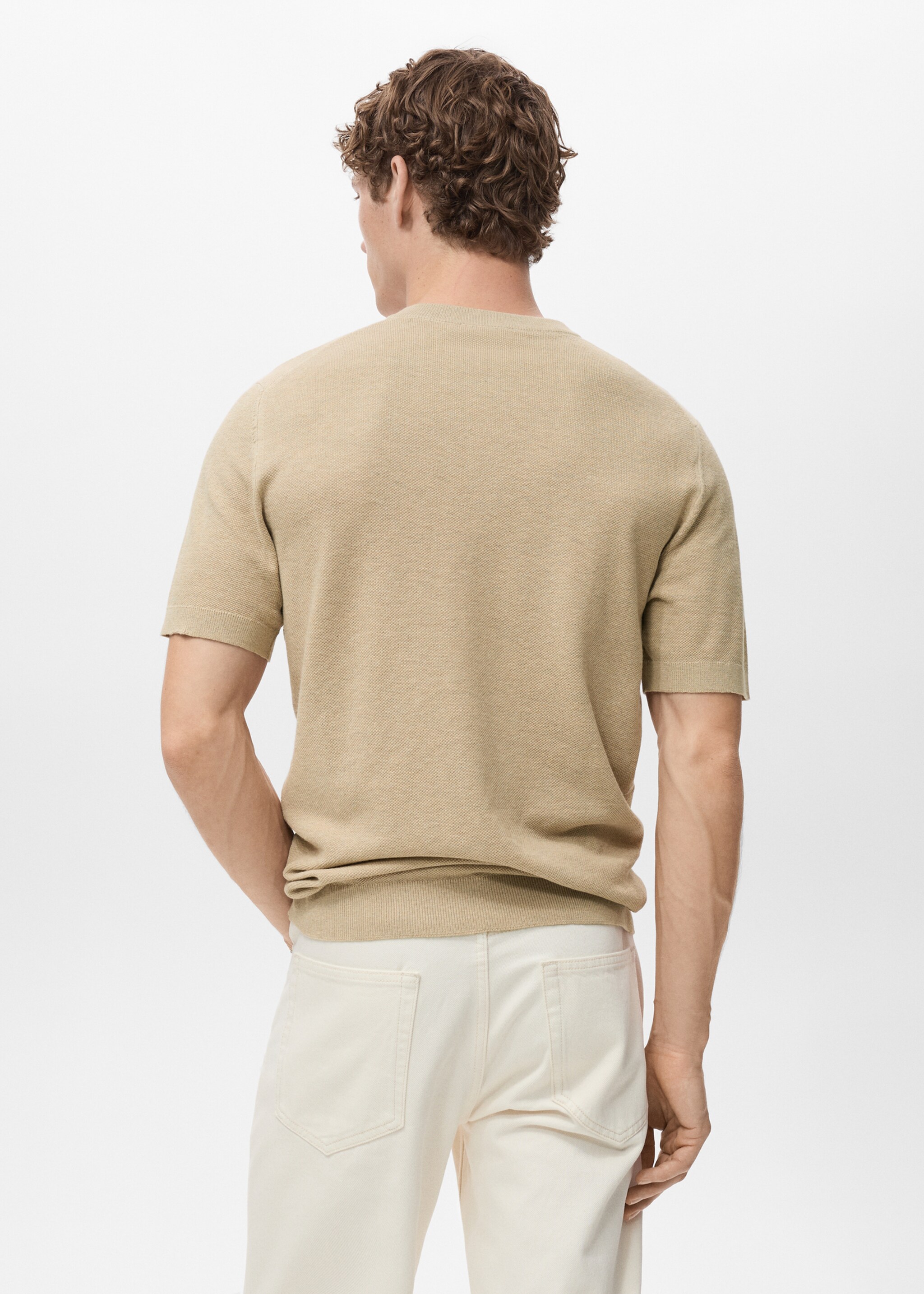 Cotton fine-knit t-shirt - Reverse of the article