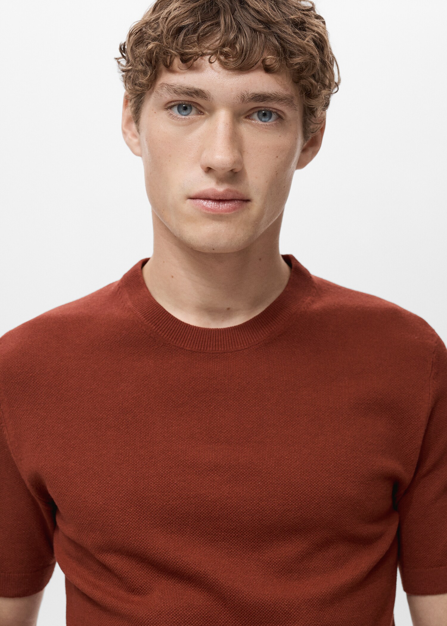 Cotton fine-knit t-shirt - Details of the article 1