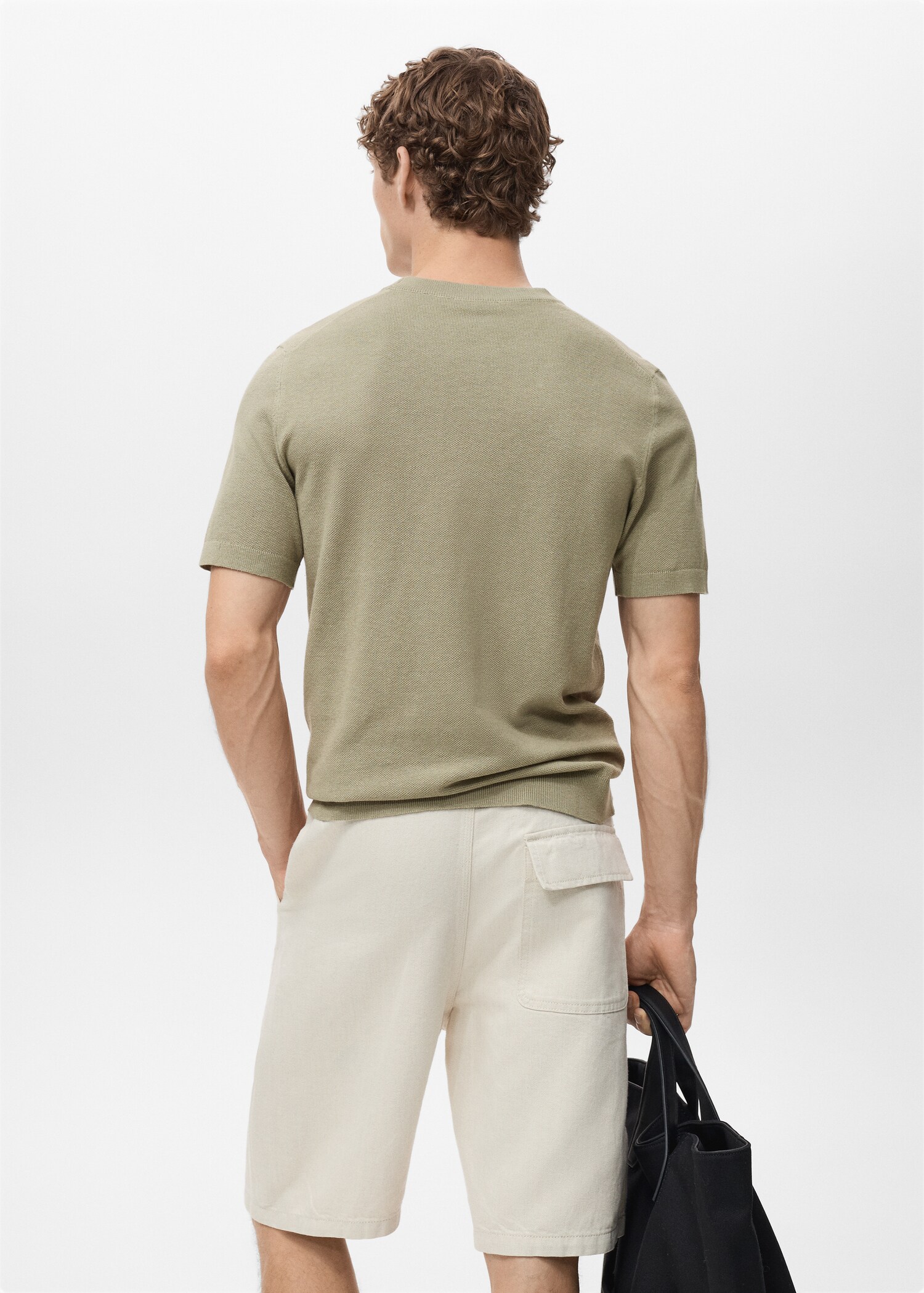 Cotton fine-knit t-shirt - Reverse of the article