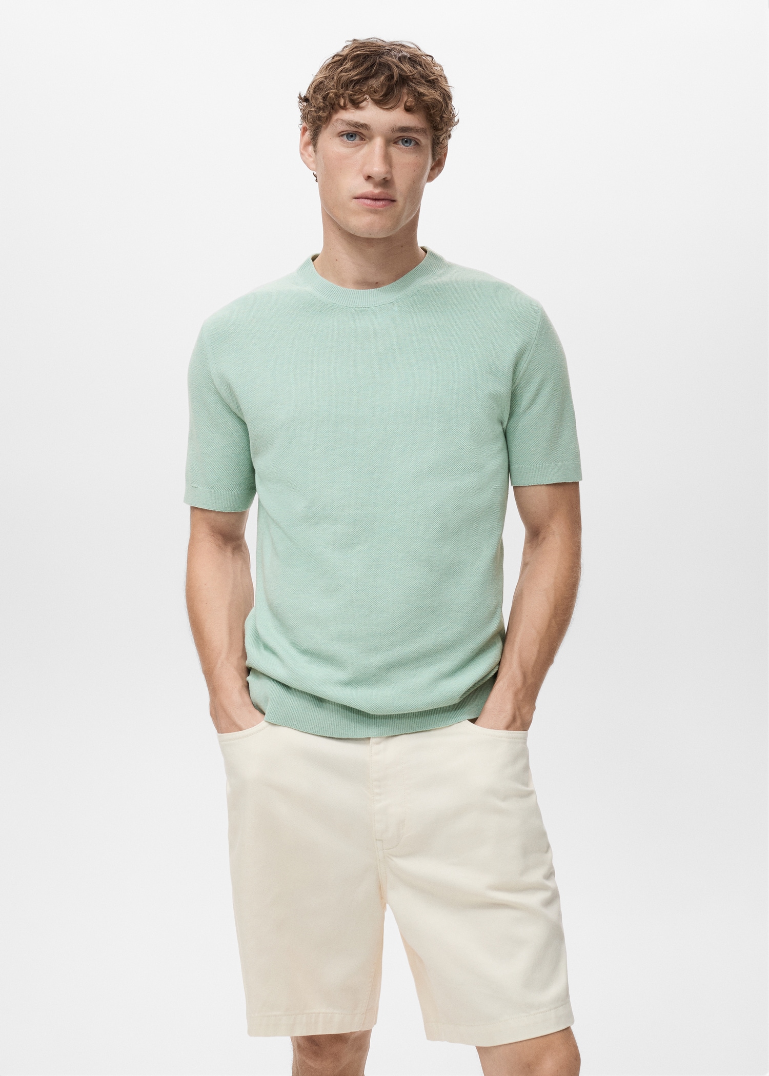 Cotton fine-knit t-shirt - Main Image
