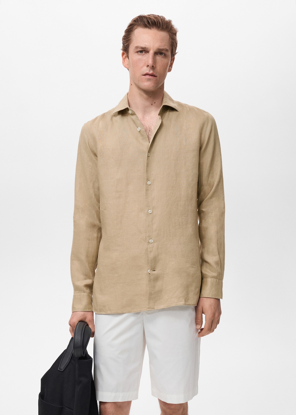 100% linen slim-fit shirt