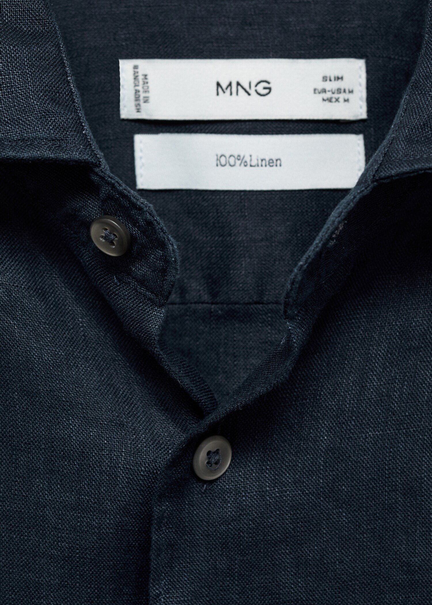 100% linen slim-fit shirt - Details of the article 0