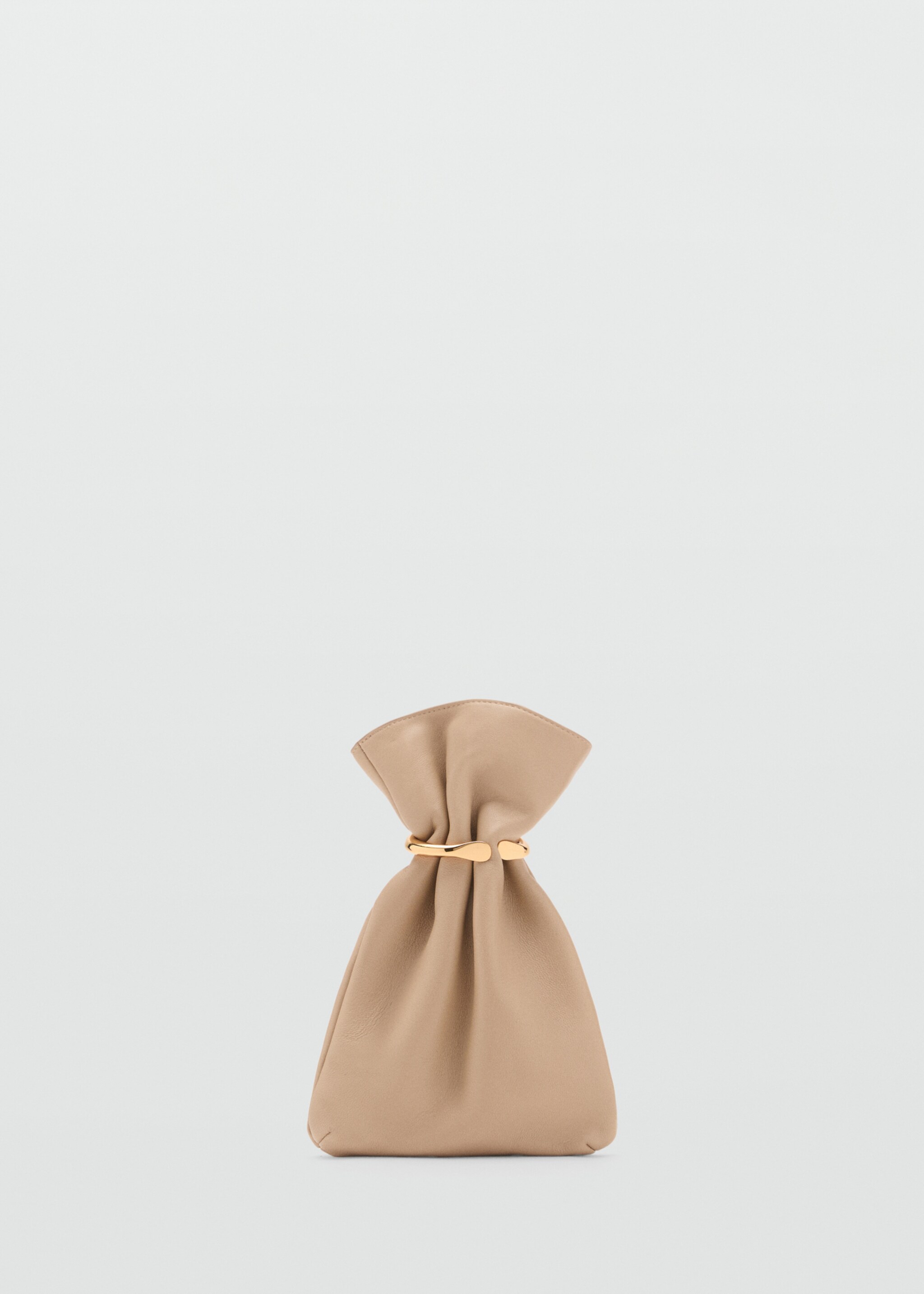 Leather sack-style bag with metallic detail - Article without model