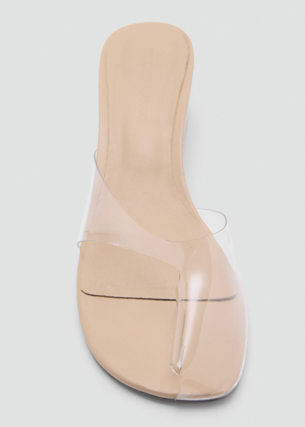 OHGA♡CLEAR MULE Women's Jelly Square Toe Clear Wedge Mule Heel Sandal 19794