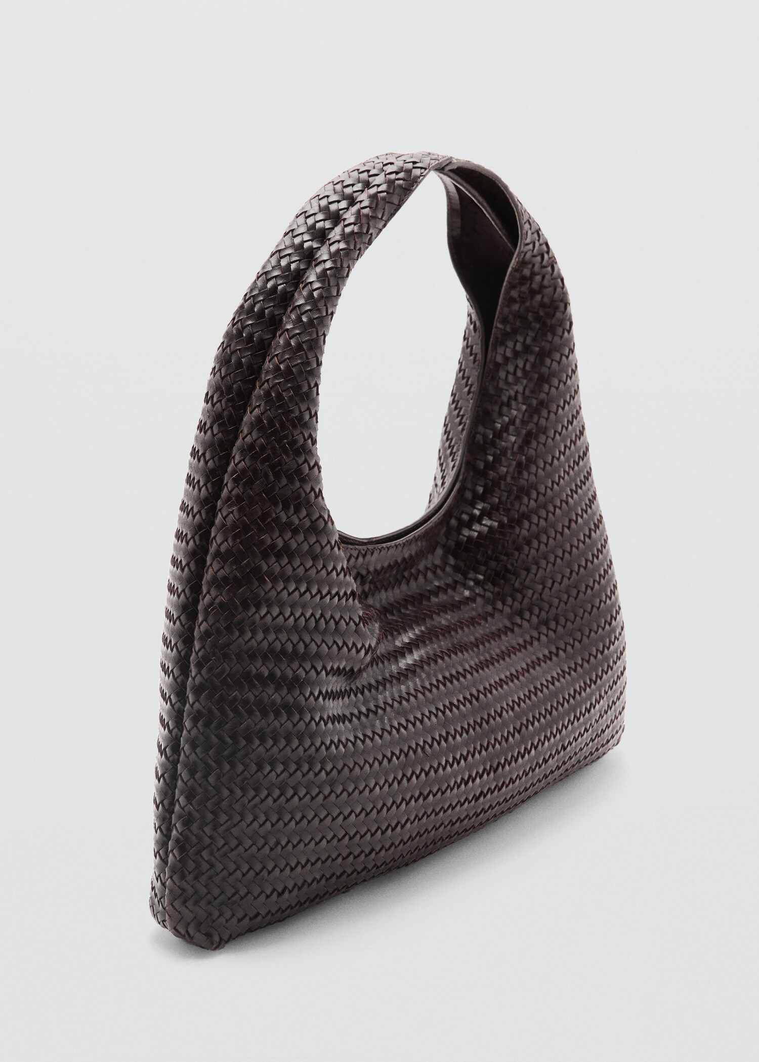 Sac porté épaule cuir tressé - Plan moyen